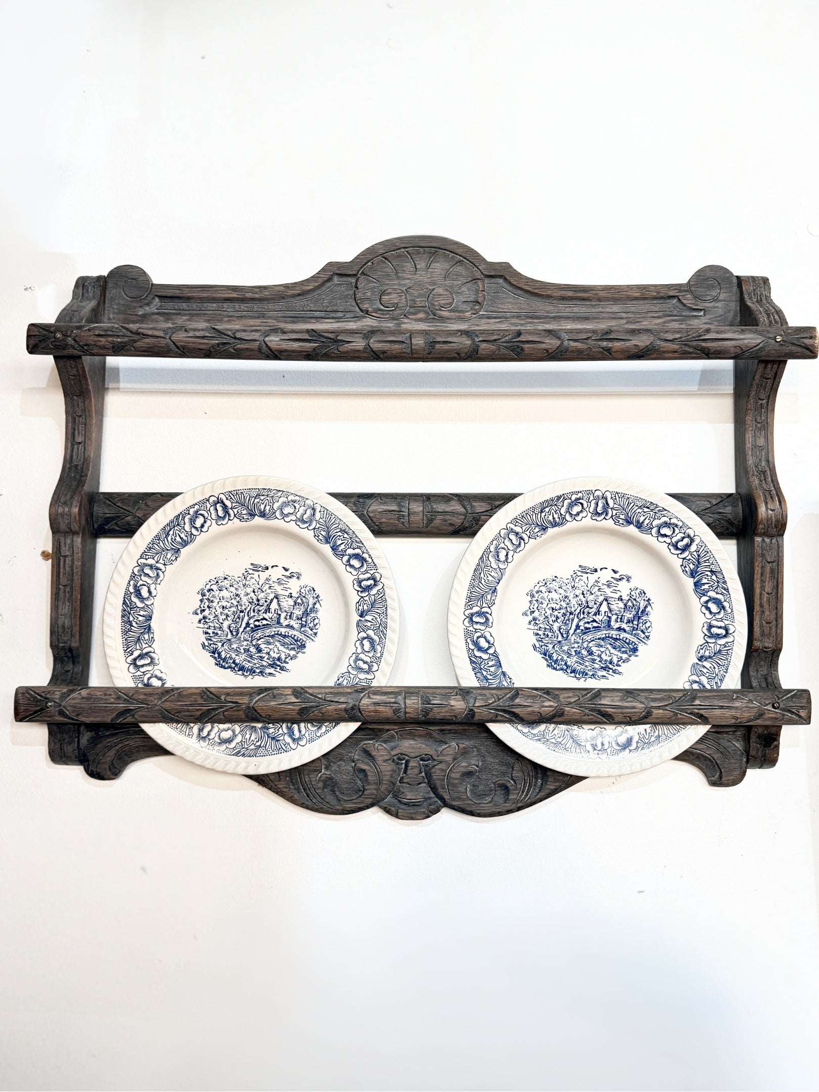 Antique plate rack Netherlands 19th century tea towel holder