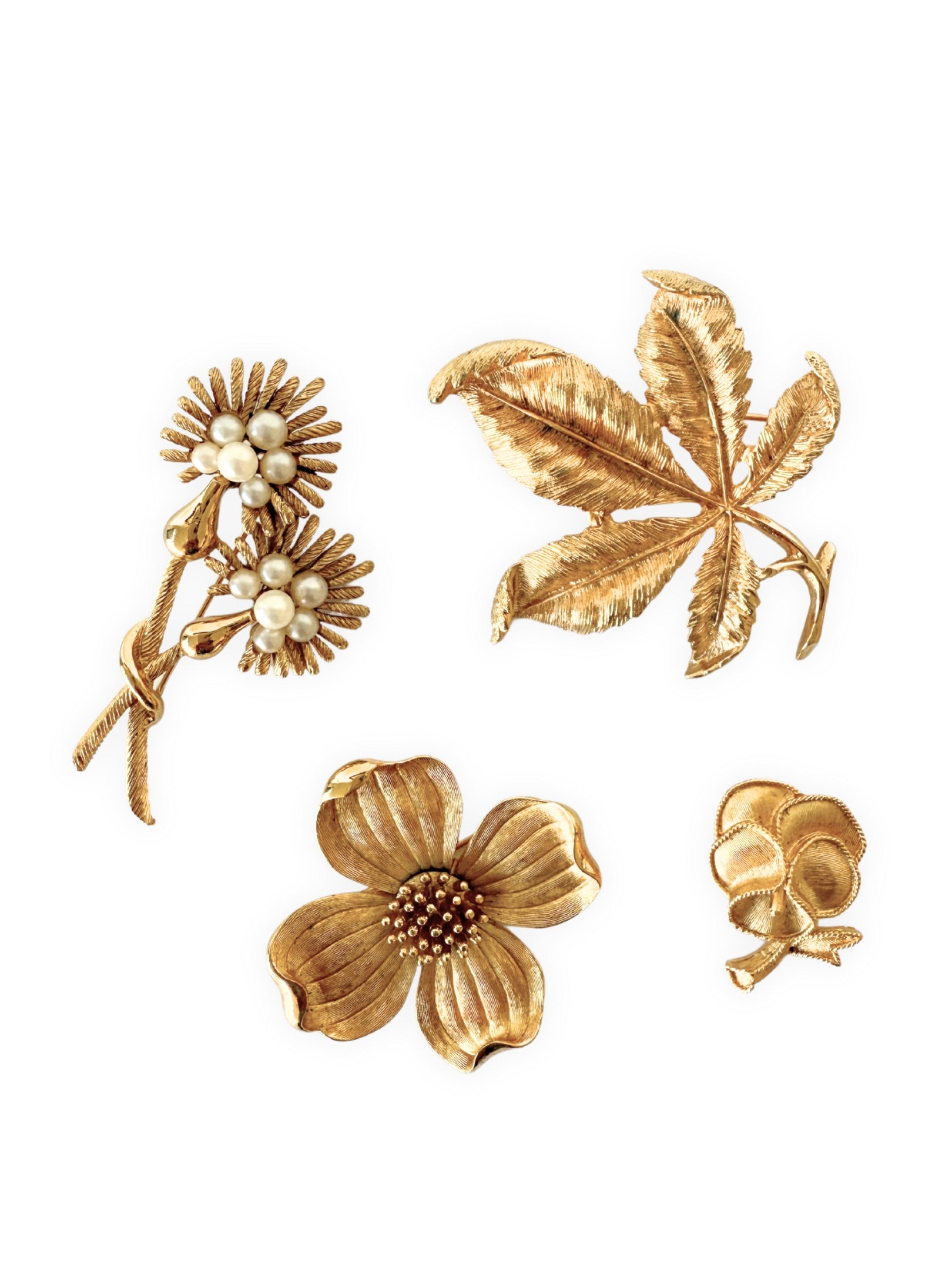 Sarah Coventry leaf pin mid-century jewelry