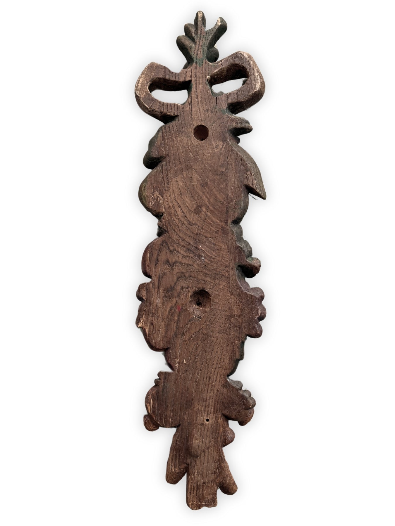 Vintage Wand Relief Ornament aus Holz mit Früchten im Régence-Stil Brocante
