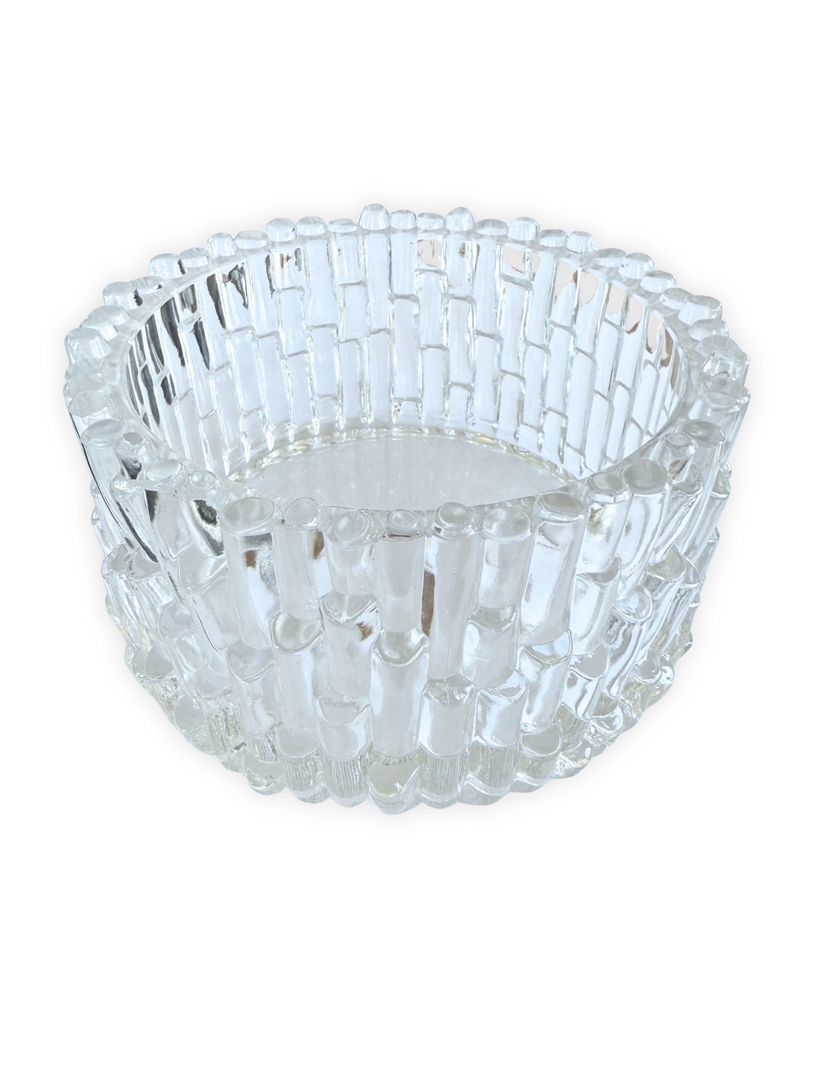 Mid Century Glasschale Peill Putzler 1970er Bambus Stil