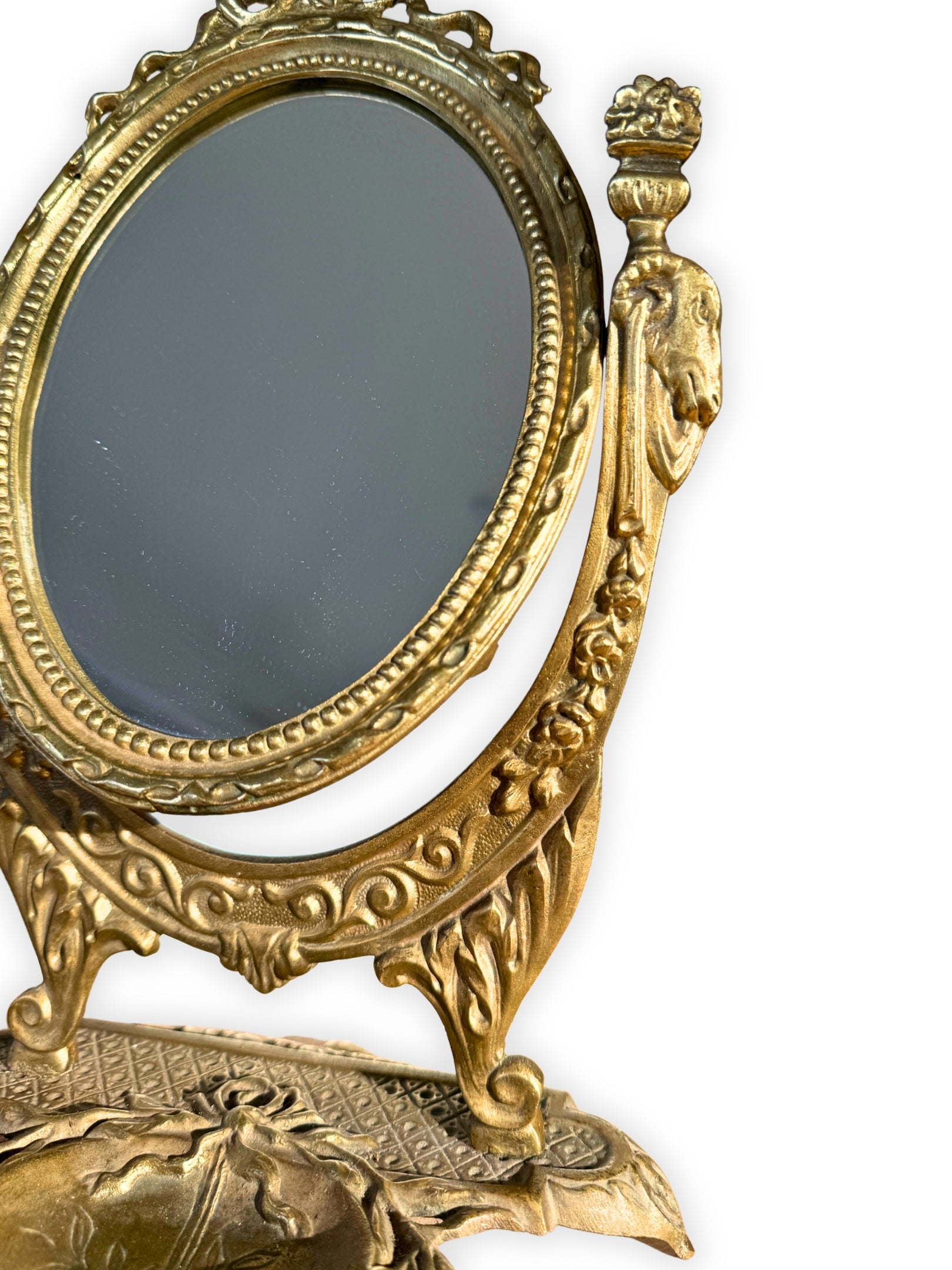 Tischspiegel Louis XVI Stil aus vergoldeter Bronze