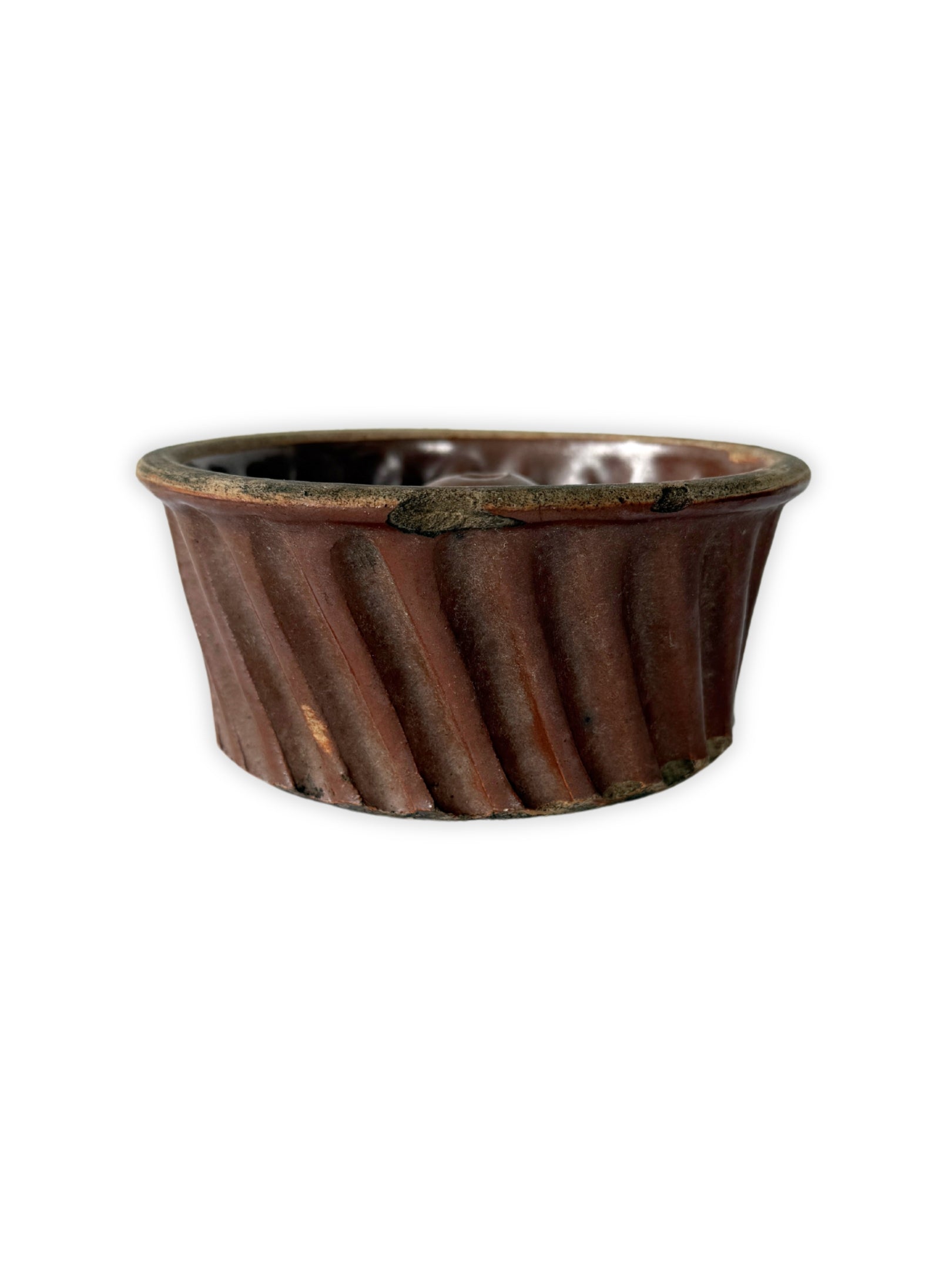 Kleine antike Guglhupf-Backform aus Steingut – Vintage Deko im Landhausstil