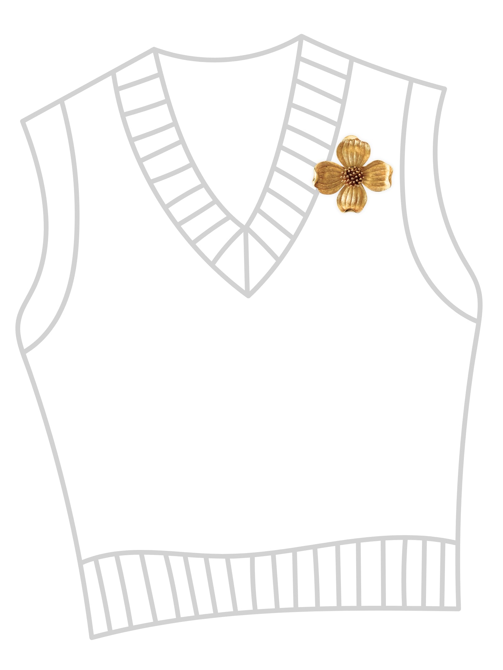 Vintage Trifari Crown Brosche Dogwood Flower gold 1960er Jahre USA