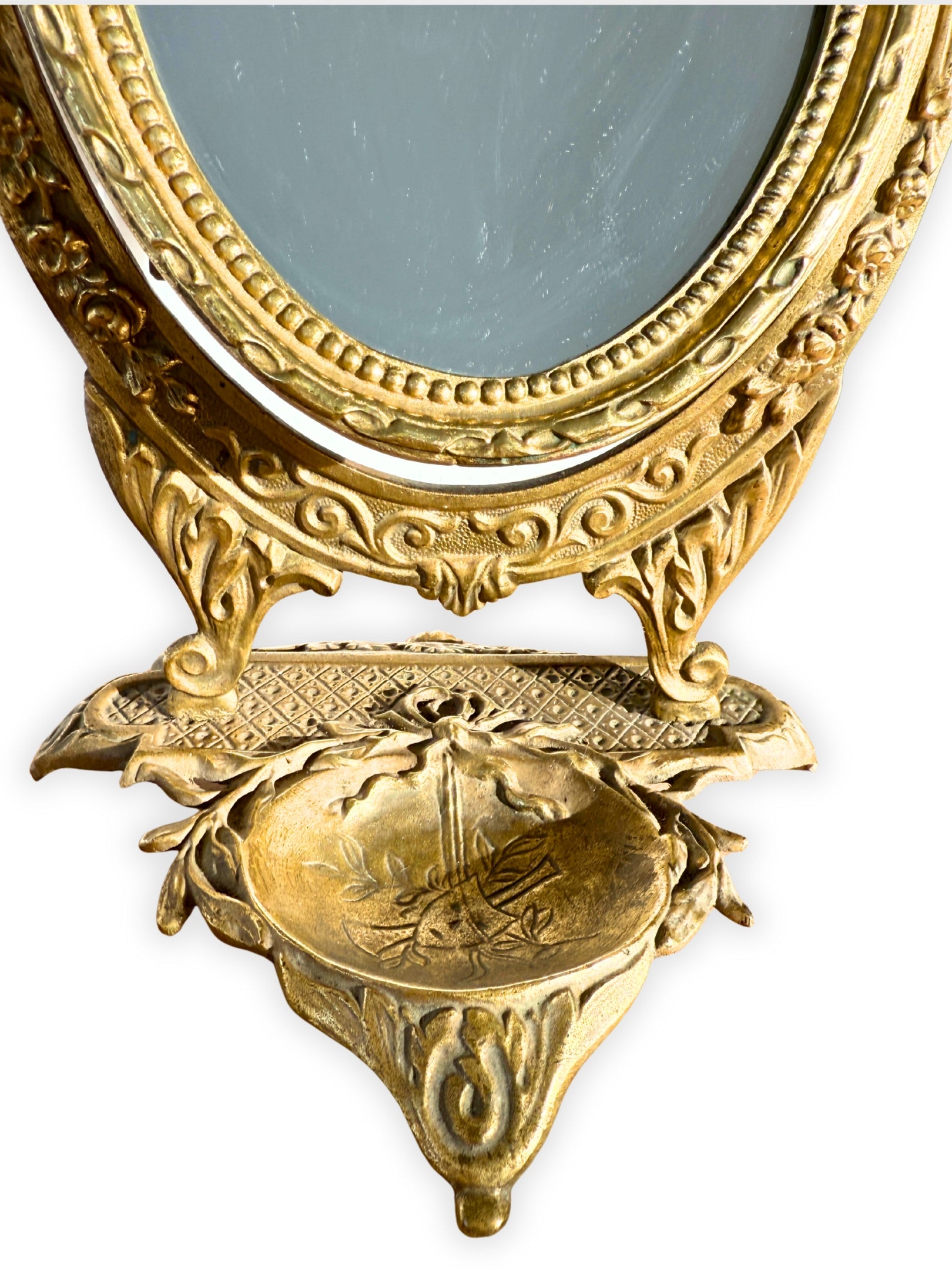 Tischspiegel Louis XVI Stil aus vergoldeter Bronze