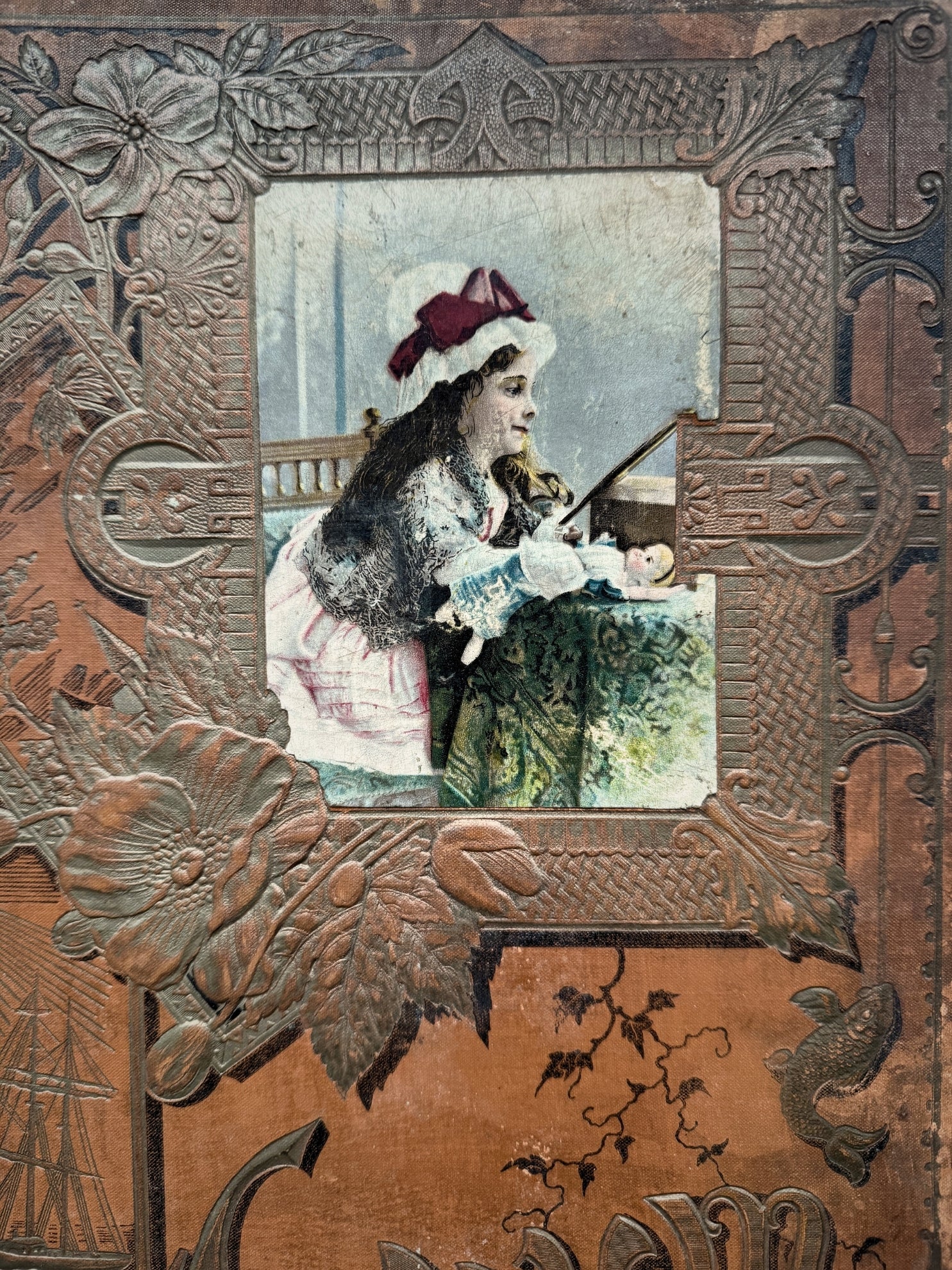 Album mit Oblaten Glanzbilder 1900 Antik