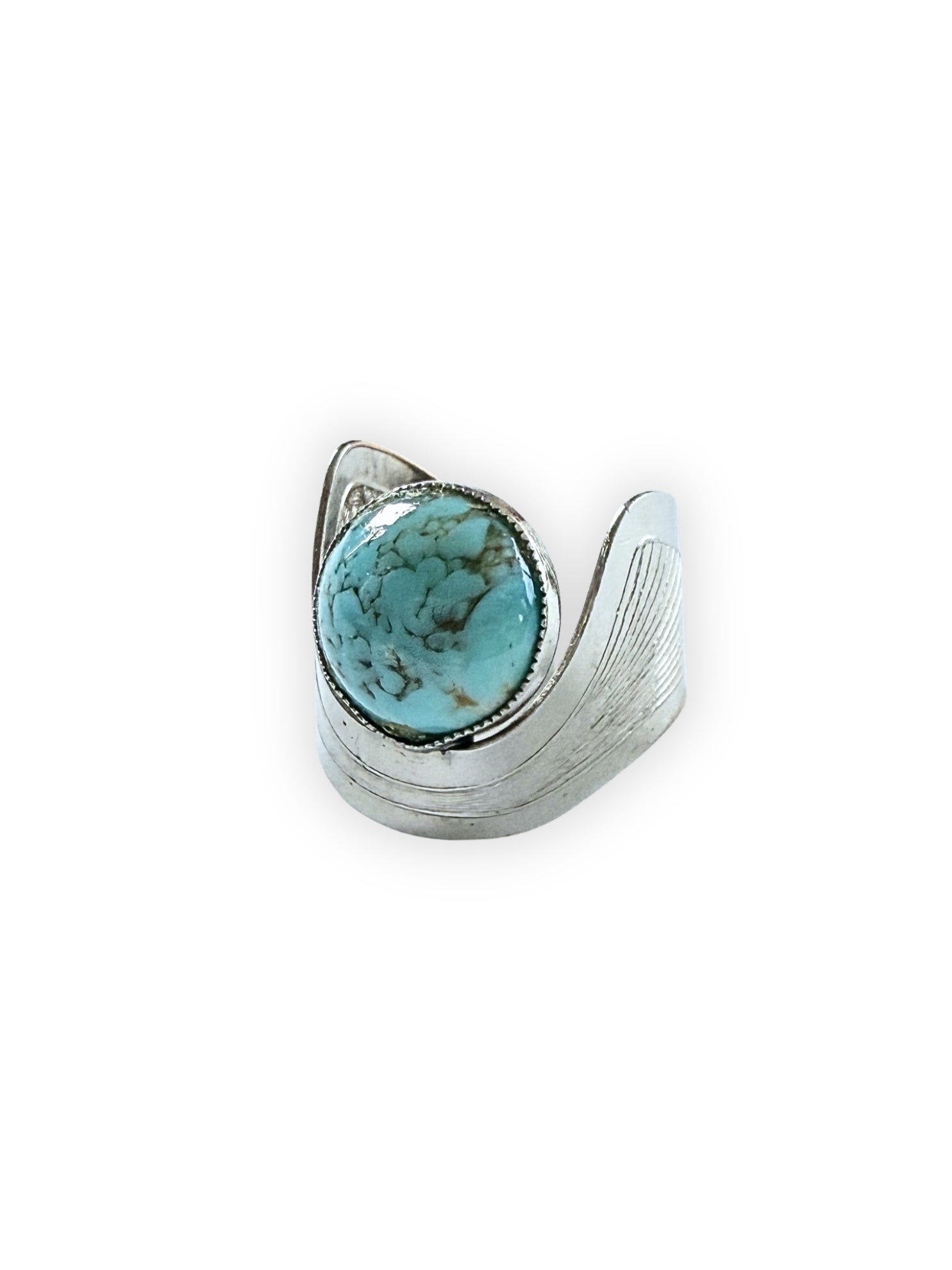 Vintage Boho Ring aus den 70er Jahren mit Faux-Türkis Cabochon
