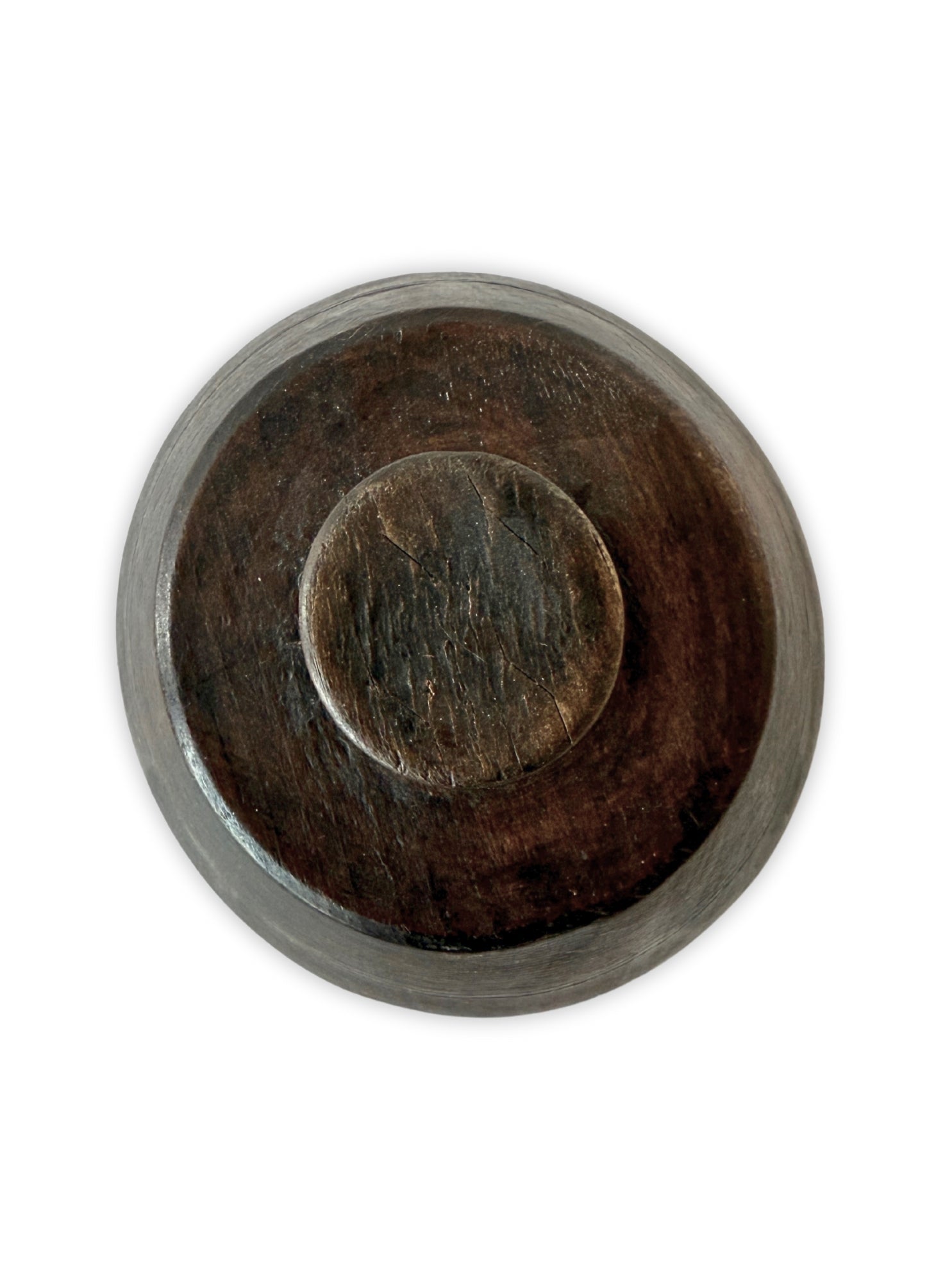 Antike runde Butter Form Model aus Holz handgeschnitzt Rosettendekor 19. Jahrhundert Vintage-Butterdose Volkskunst