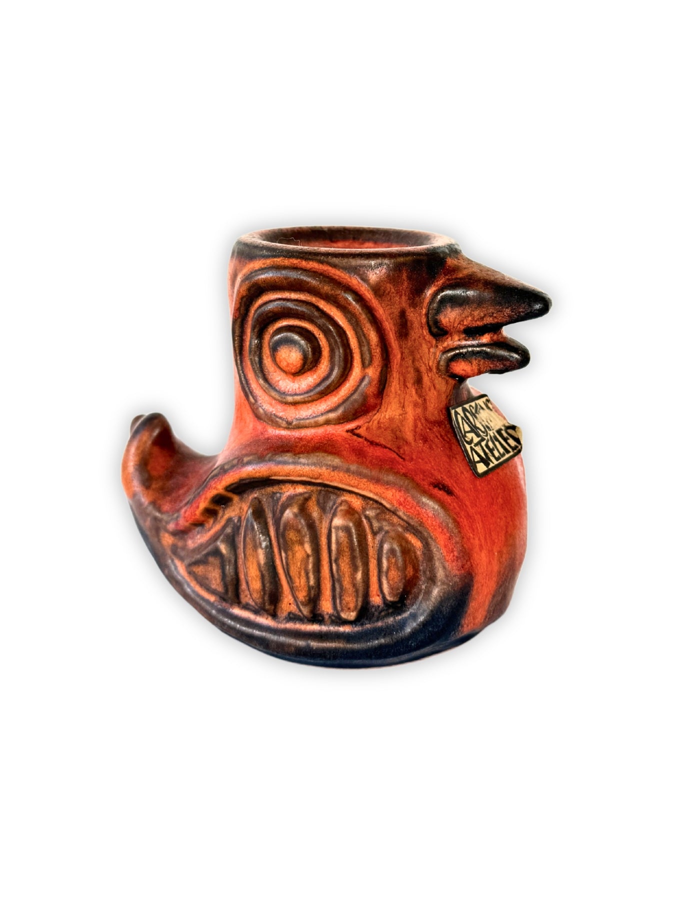 Vintage Carstens Atelier candle holder German pottery Fat Lava