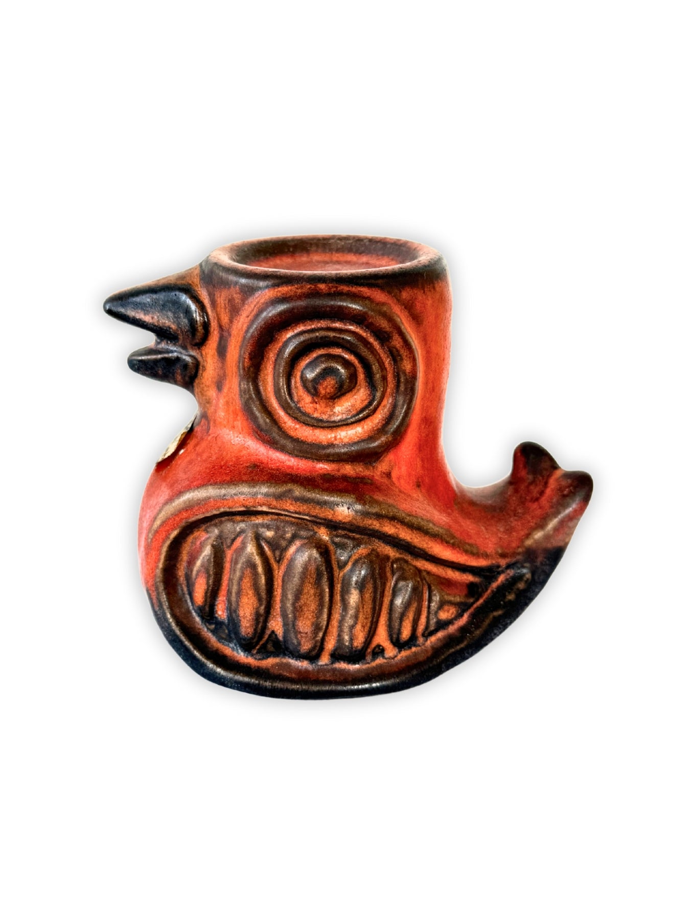 Seltener Carstens Atelier Kerzenhalter MidCentury Fat Lava Keramik 70er Jahre Vogel