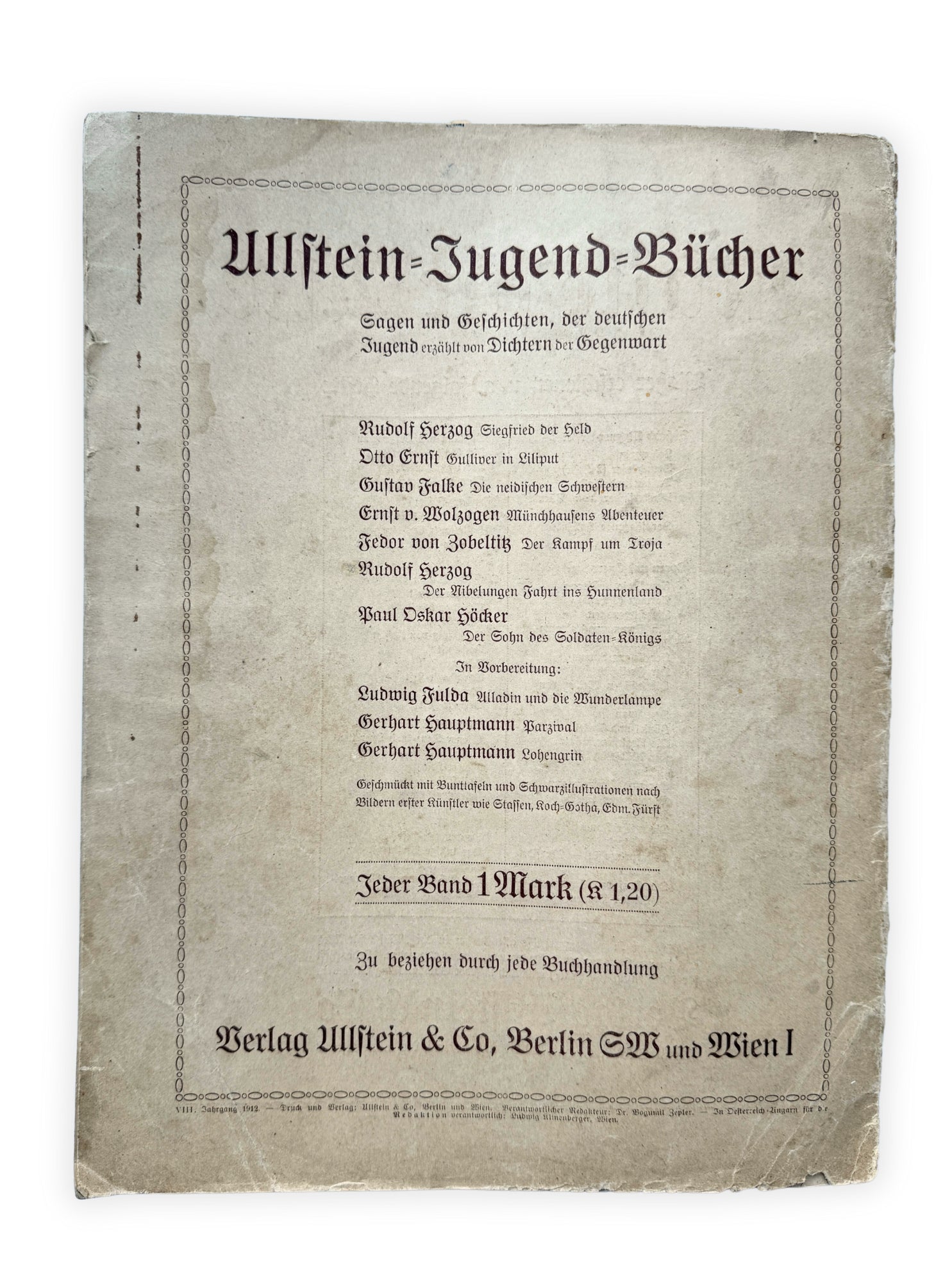 1912 Musik für Alle - Figaros Hochzeit Jahrgang VIII Nr 91 antikes Notenheft Ephemera