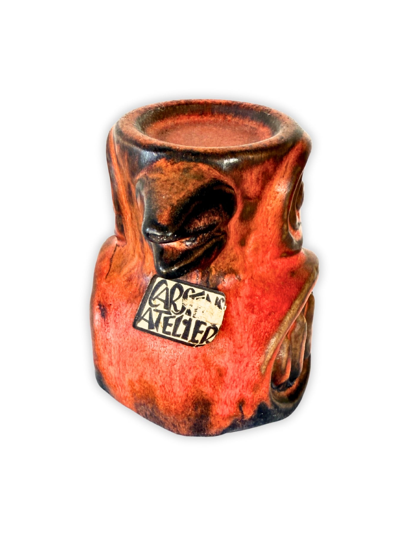 Seltener Carstens Atelier Kerzenhalter MidCentury Fat Lava Keramik 70er Jahre Vogel