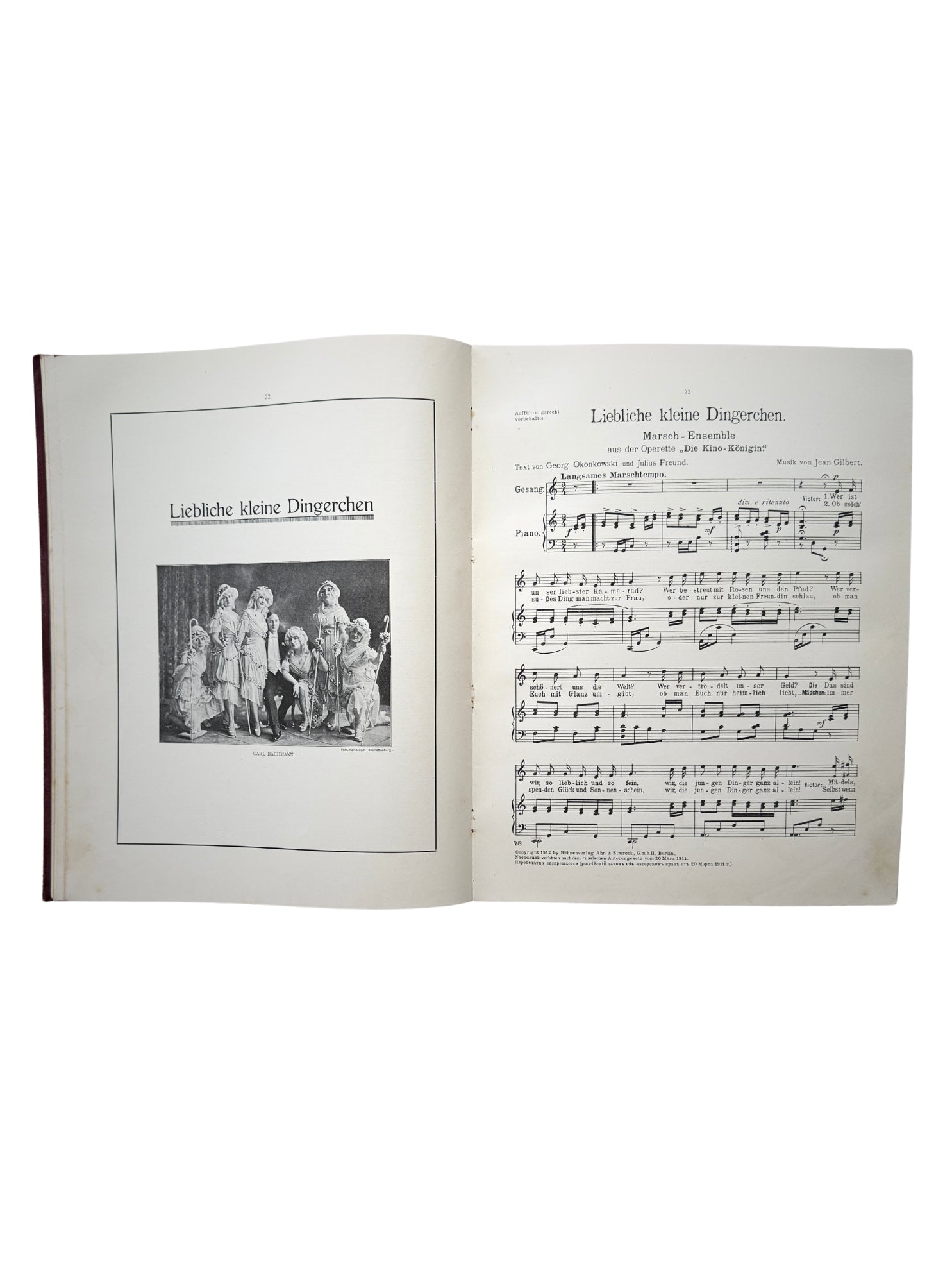 1913 Jean Gilbert Album Eine Sammlung 27 beliebtesten Melodien Notenbuch Antiquariat