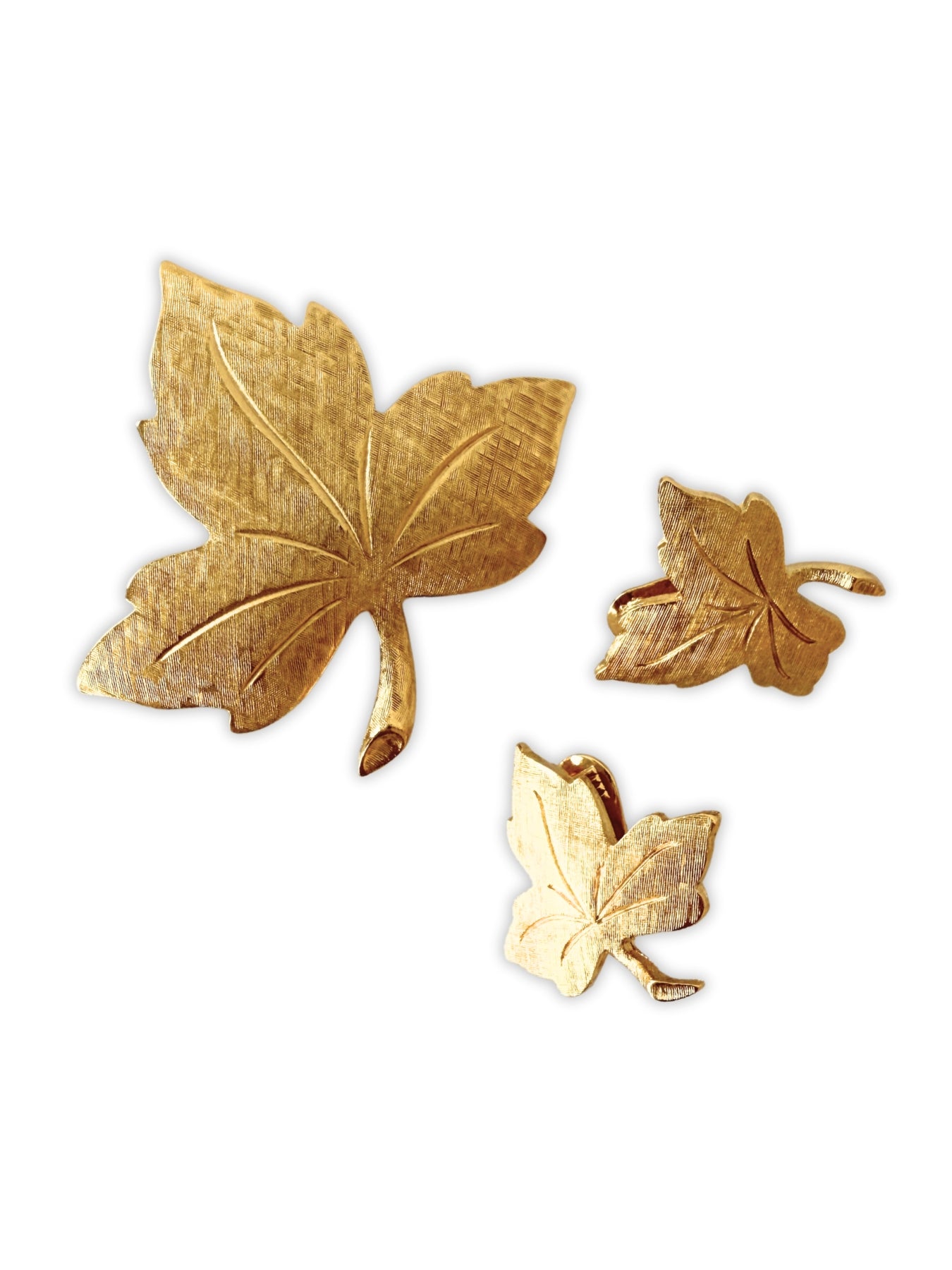 Signed Monet vintage jewelry set brooch clip earrings 60s