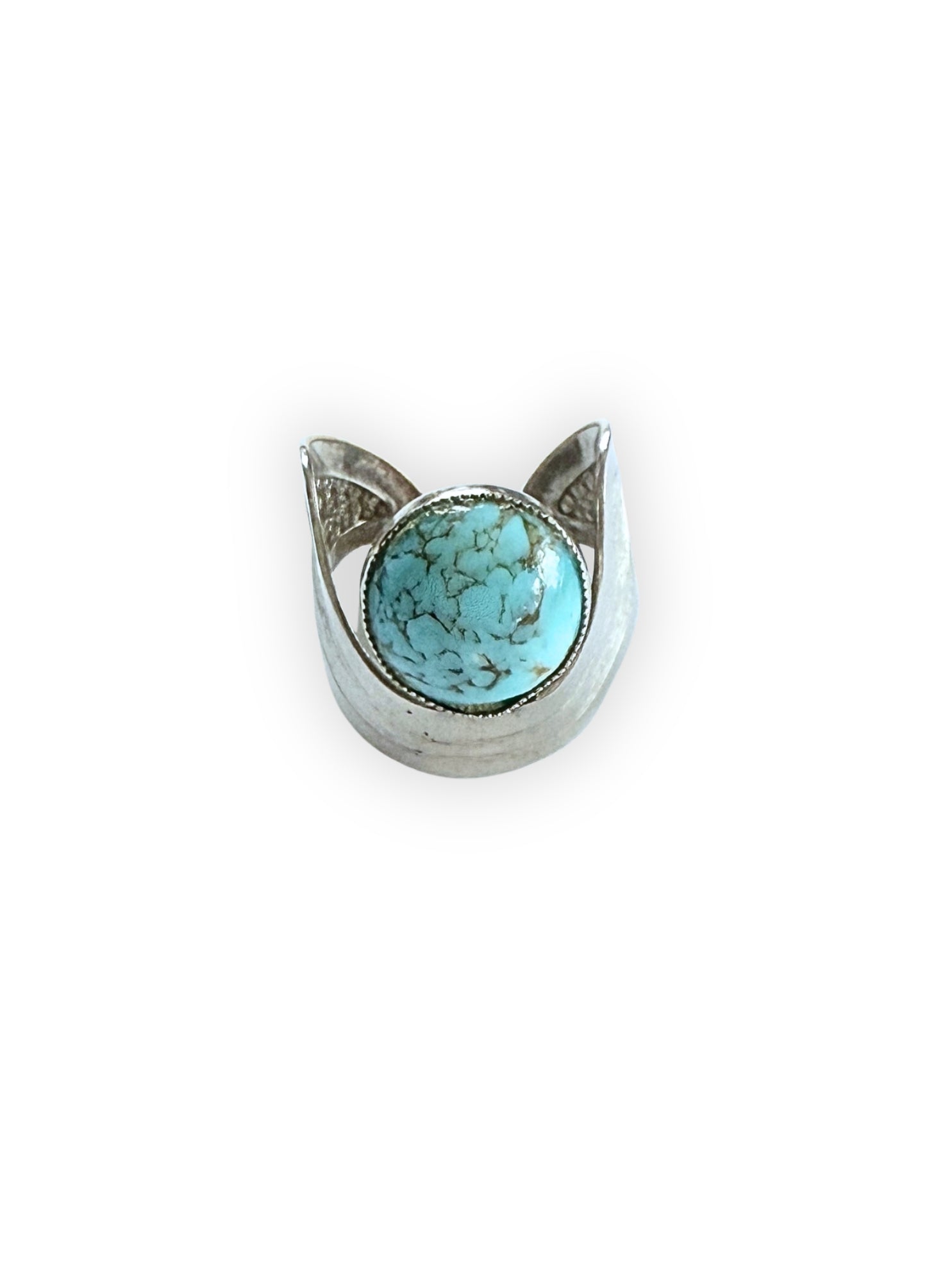 Vintage Boho Ring aus den 70er Jahren mit Faux-Türkis Cabochon