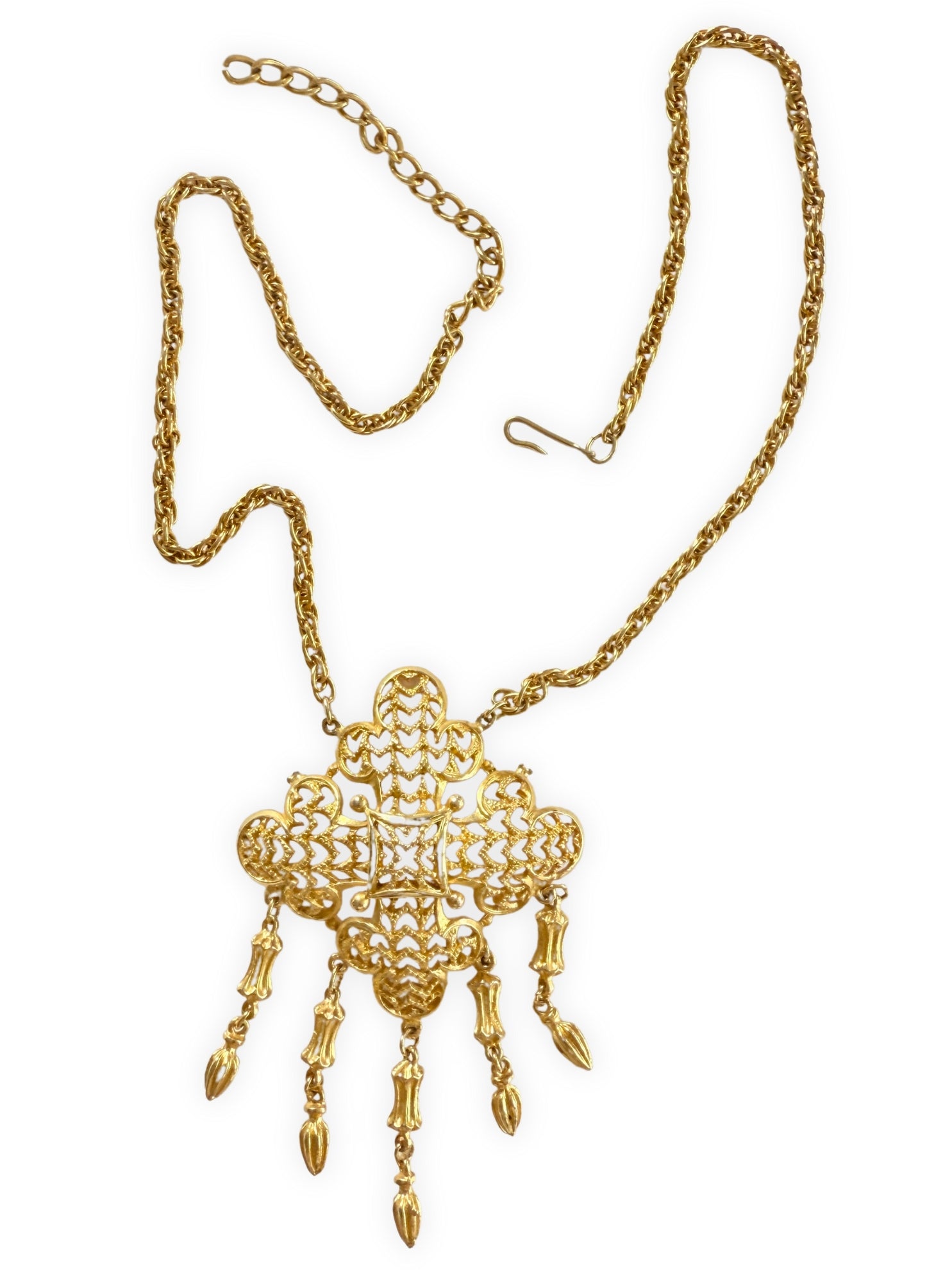 Vintage Statement-Kette Tassel goldfarben ungetragen Zustand gut
