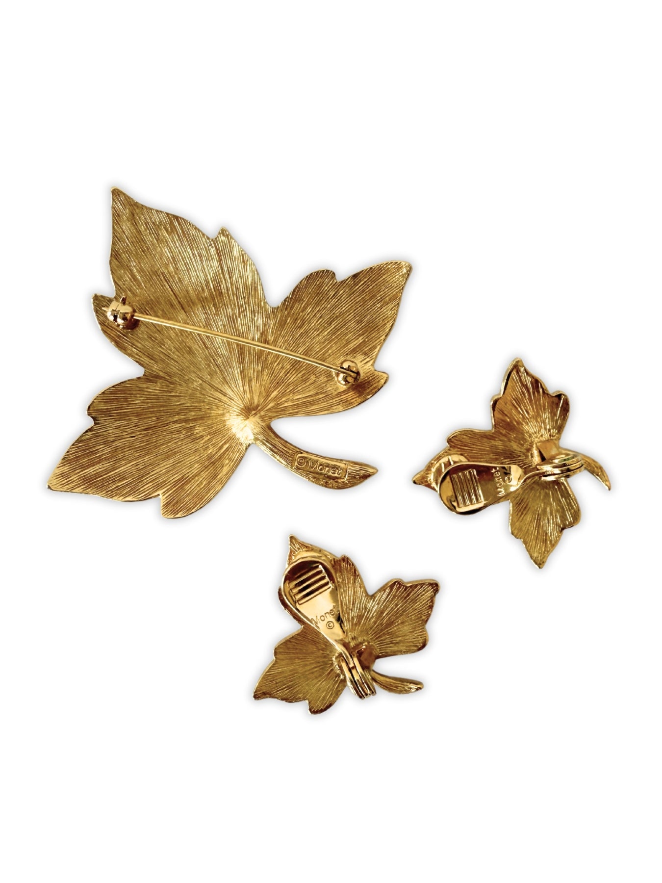 Vintage Monet Schmuckset Brosche und Ohrclips 1960er USA