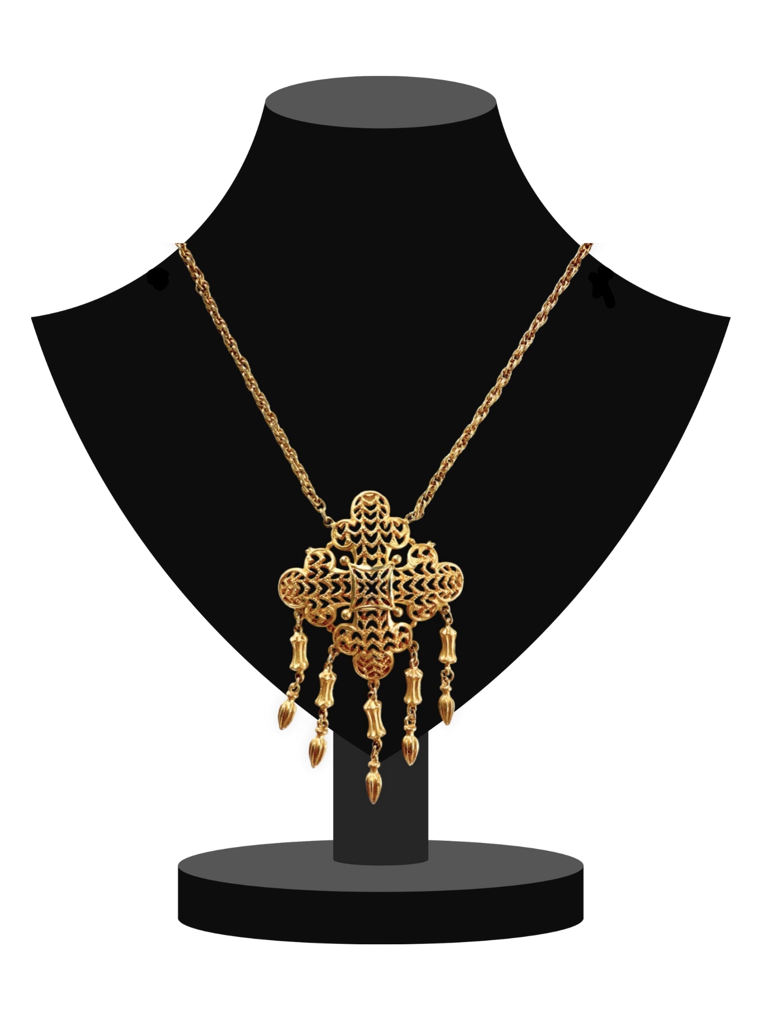 Vintage Tassel-Kette mit goldenen Quasten 1970er Jahre