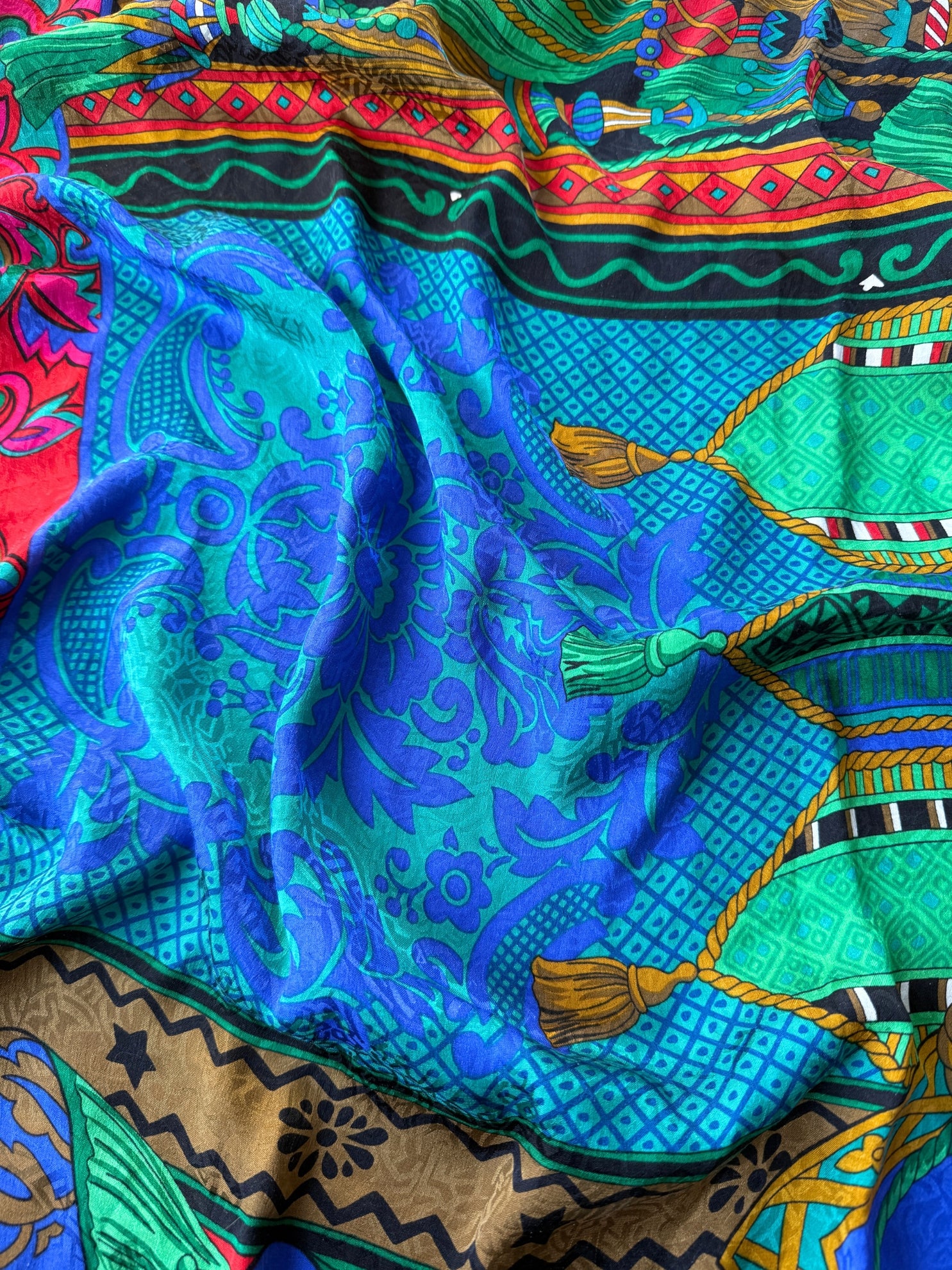 Louis Féraud Seidencarré Tuch 1980er Vintage Paris 90 x 90 cm