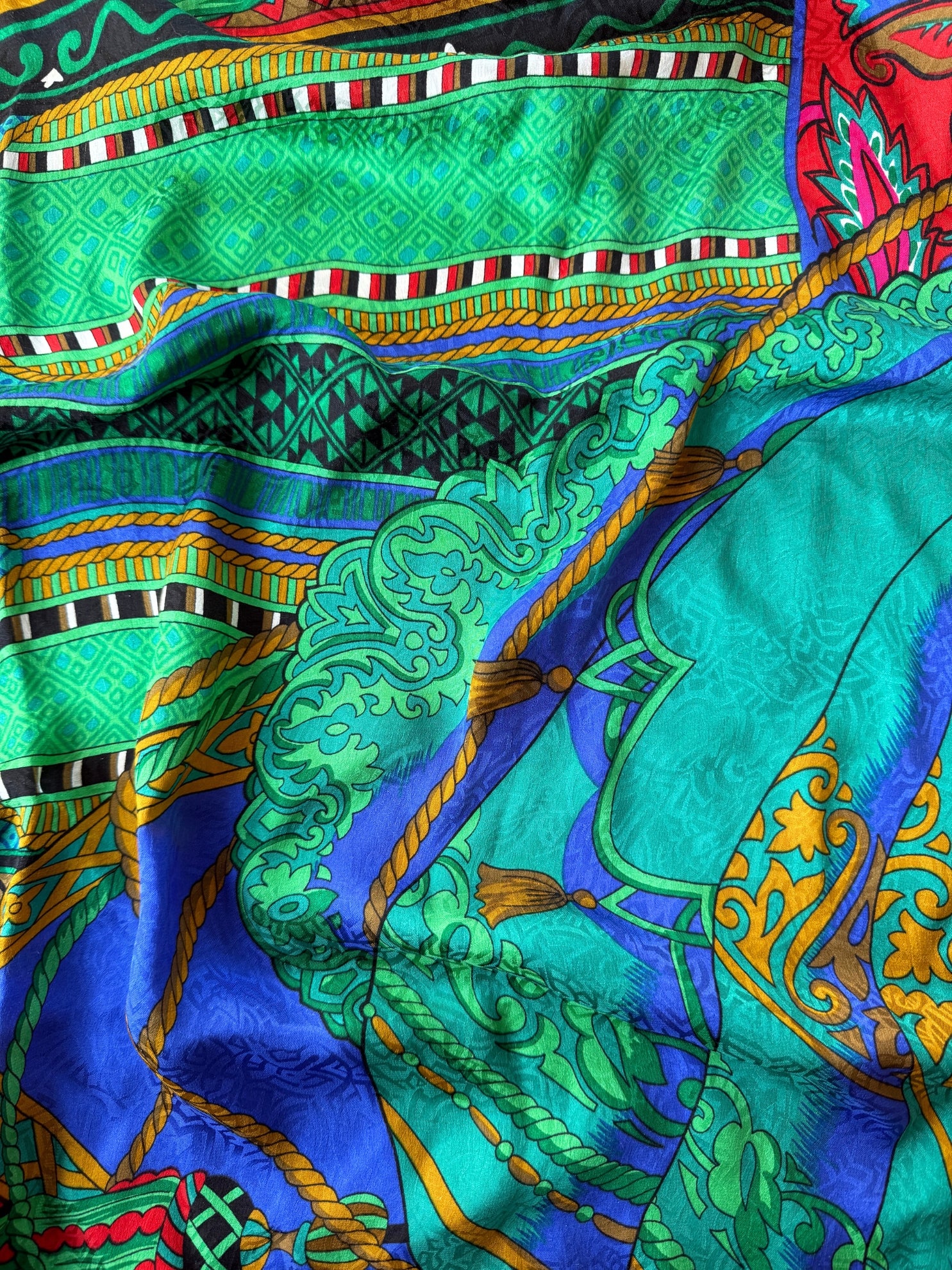 Louis Féraud Seidencarré Tuch 1980er Vintage Paris 90 x 90 cm