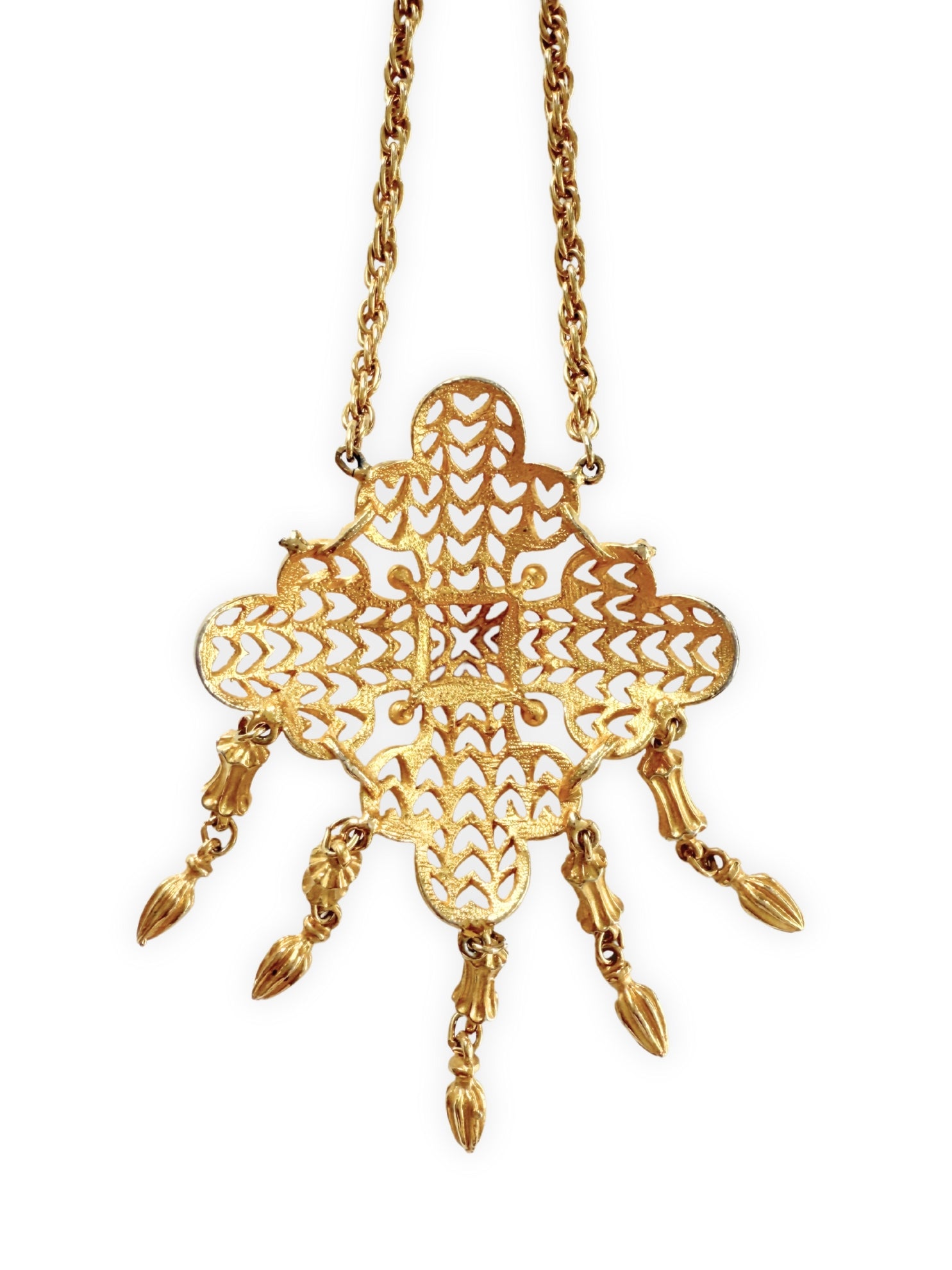 Retro Schmuck Tassel-Kette 60cm Länge goldener Quasten