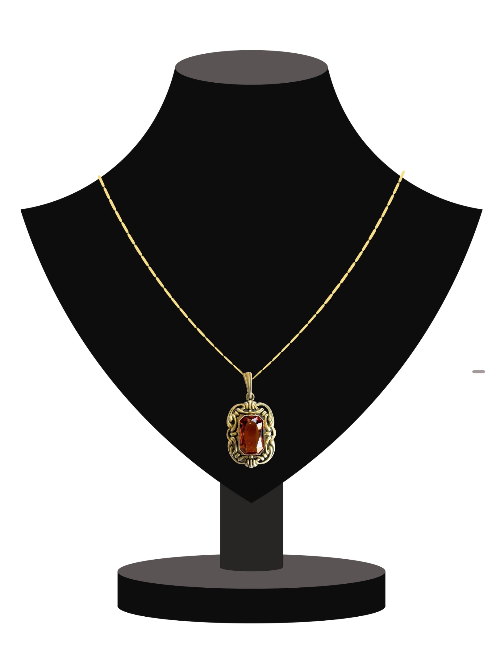 Vintage Jugendstil Anhänger Ornament Schmuckstein