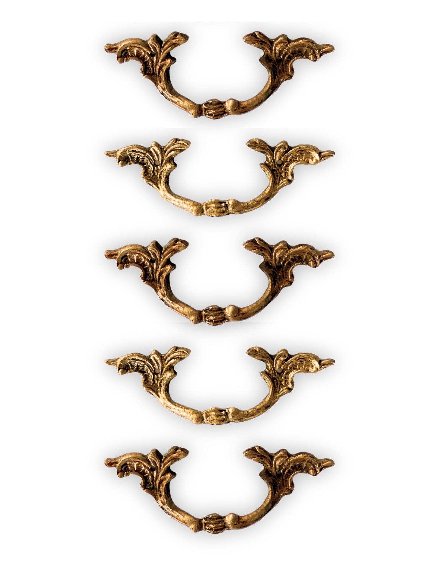 Vintage brass drawer handles baroque style