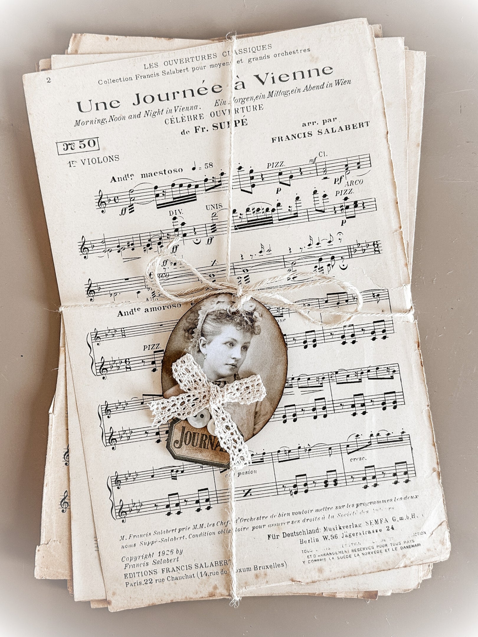 Lot von 25 Vintage Notenblättern Ephemera für Scrapbooking Papier Musiknoten Junk Journal