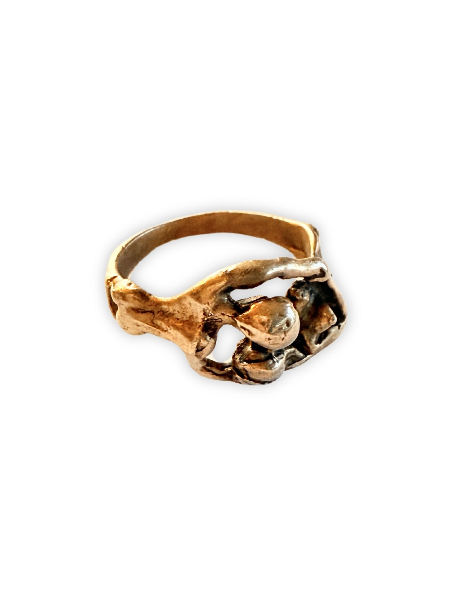 Vintage Finnish bronze ring 1960s modernist design