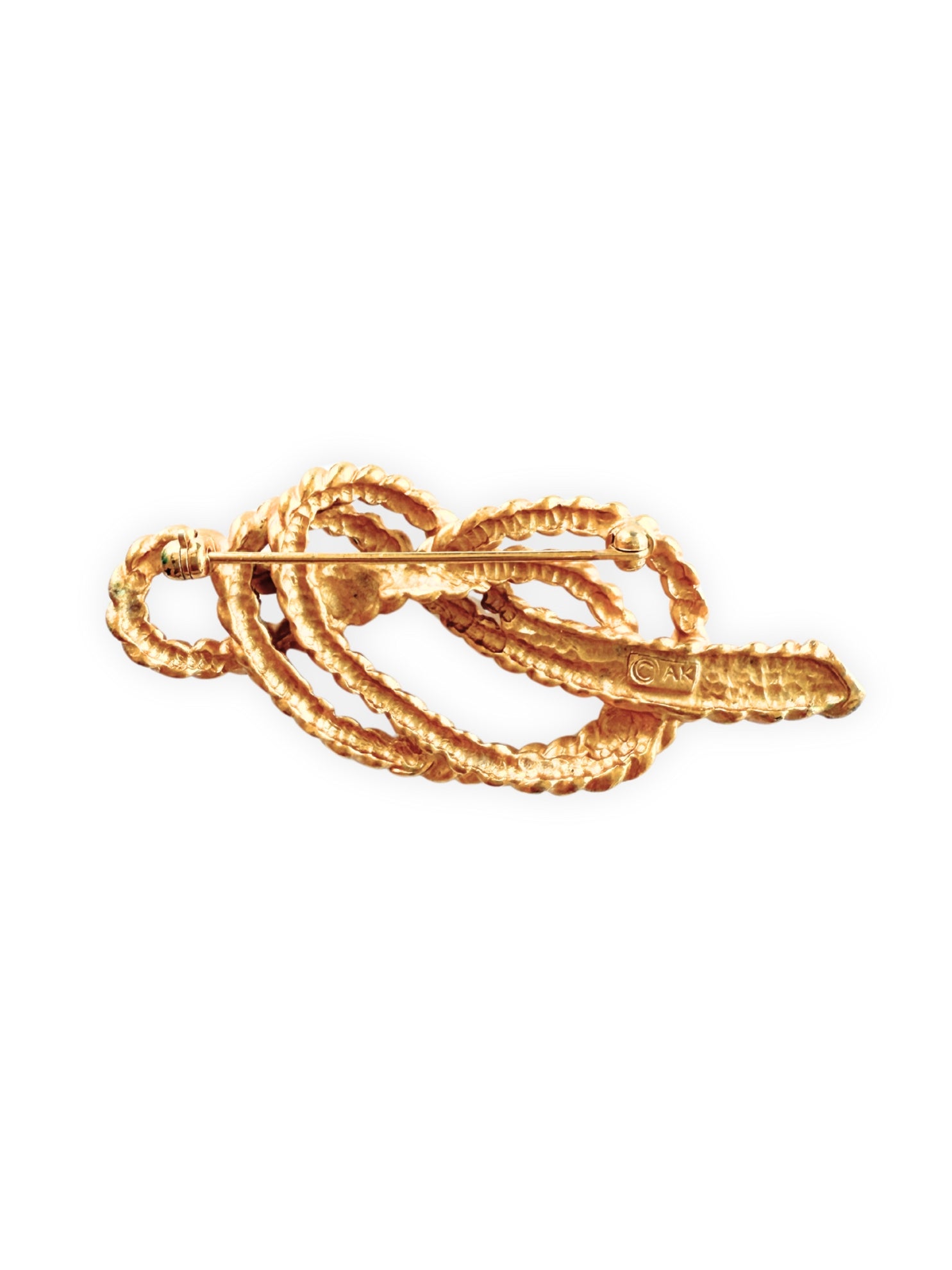 Vintage Anne Klein knot brooch gold-toned 80s