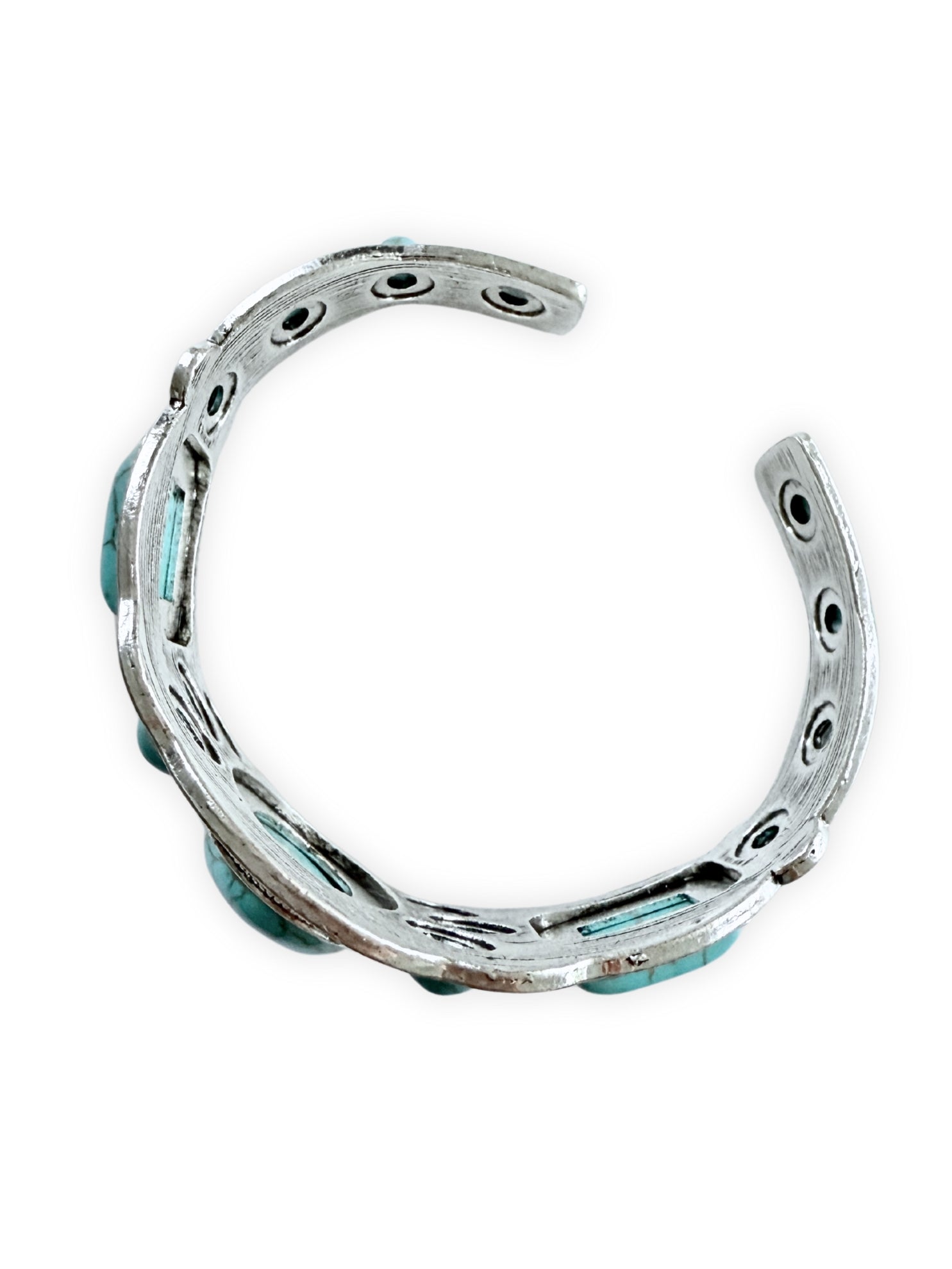 Boho Armschmuck mit Türkisen Vintage Armreif 1970er Jahre