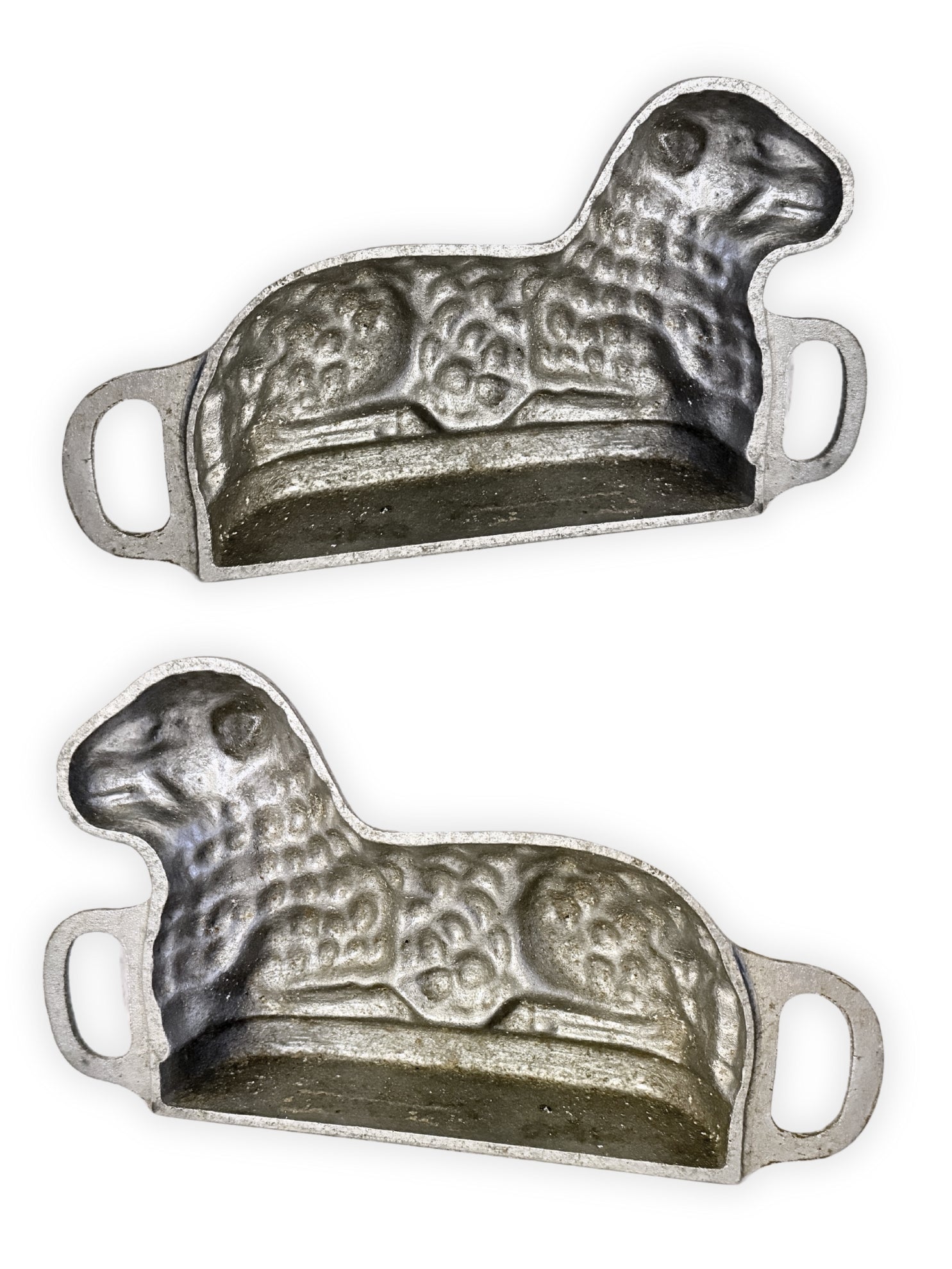 Antike Backform Osterlamm aus Aluminiumguss 1900