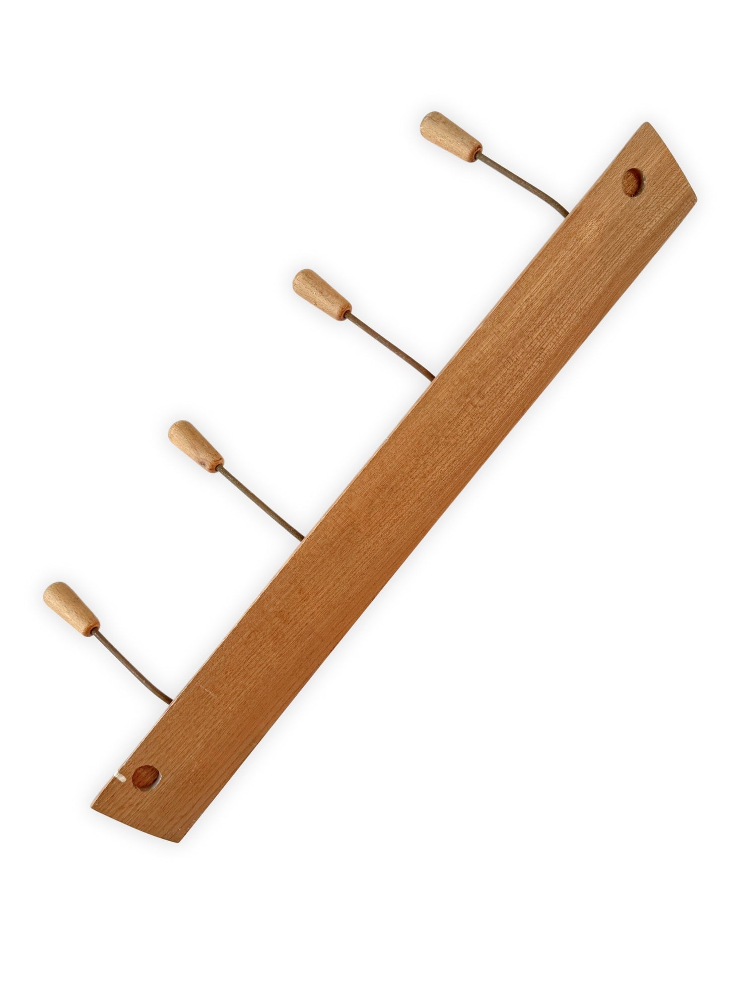 Vintage Mid-Century Garderobe 50er Jahre – Wandhaken aus Holz