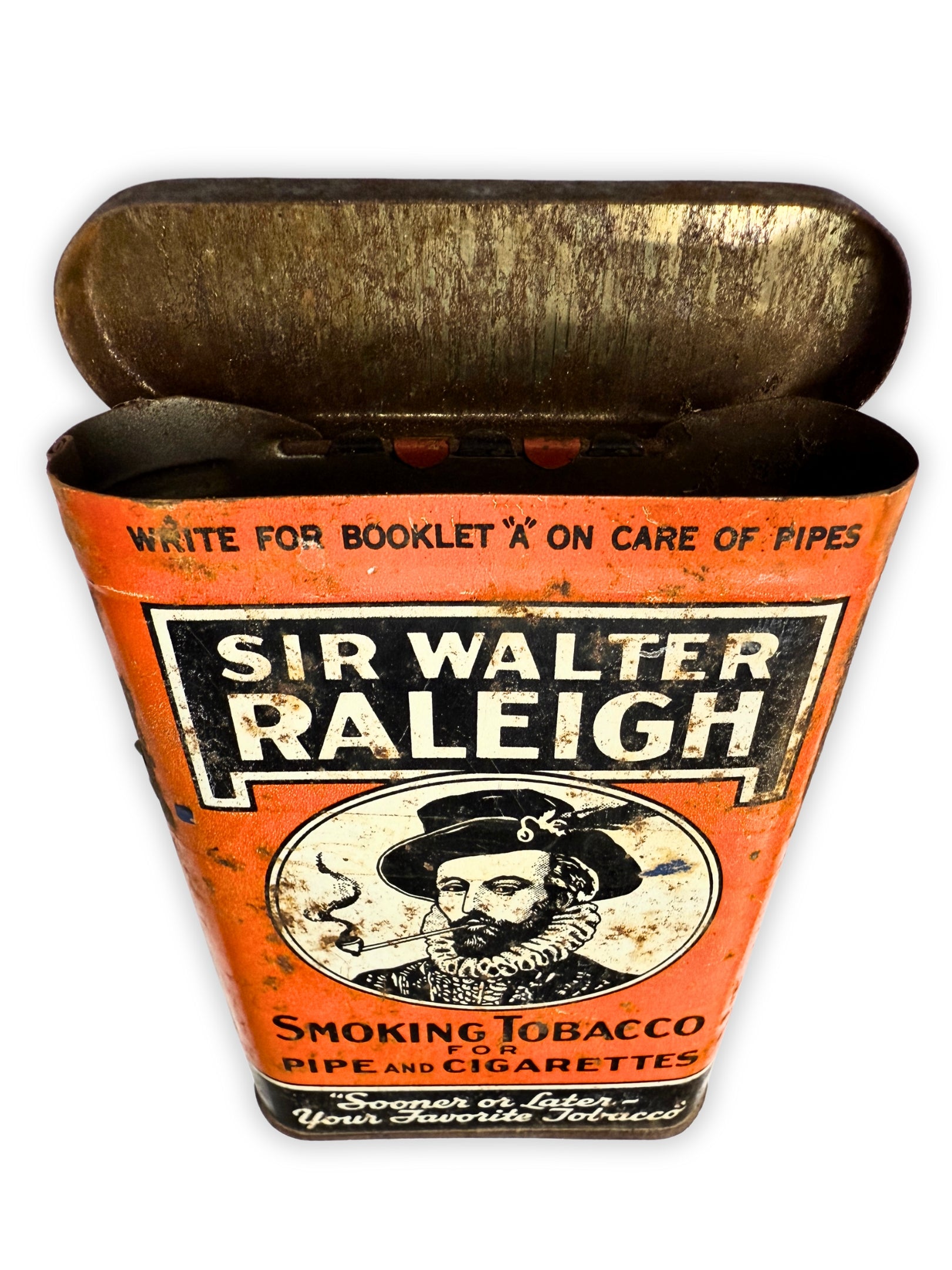 Vintage Blechdose Sir Walter Raleigh Tabak für Pfeife und Zigaretten Werbeartikel