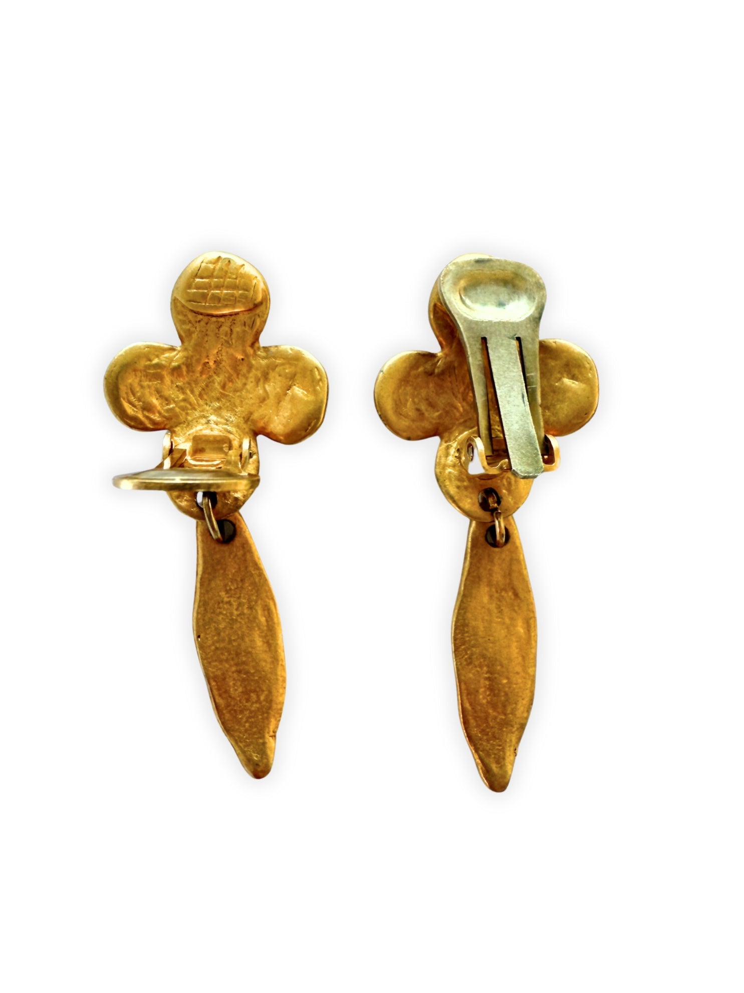 Vintage Designer Ohrclips Kreuze Modeschmuck 80er Jahre Edouard Rambaud