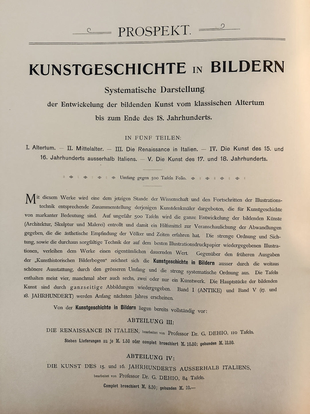 Kunstgeschichte in Bildern - Abteilung IV 1899 v. Georg Dehio