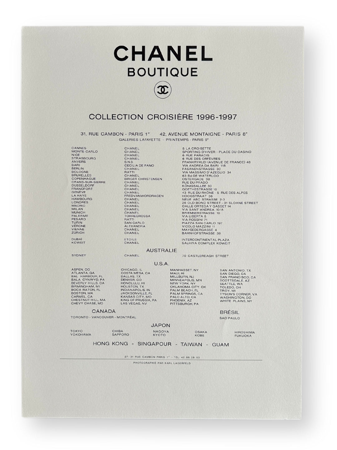 Limitierter Chanel Print - Collection Croisiere 1996-1997