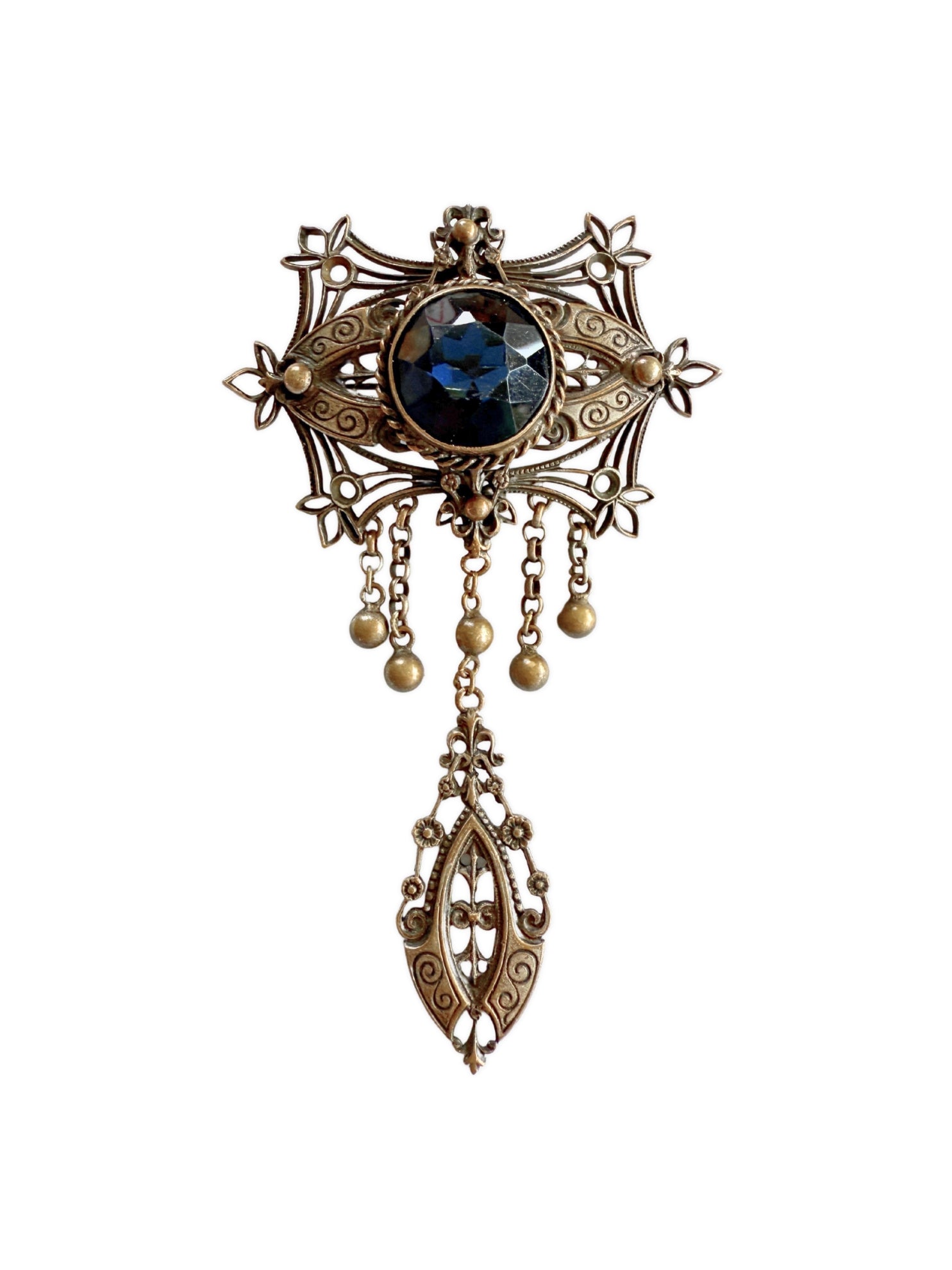 Vintage Strassbroche Anhänger Viktorianischer Revival Schmuck