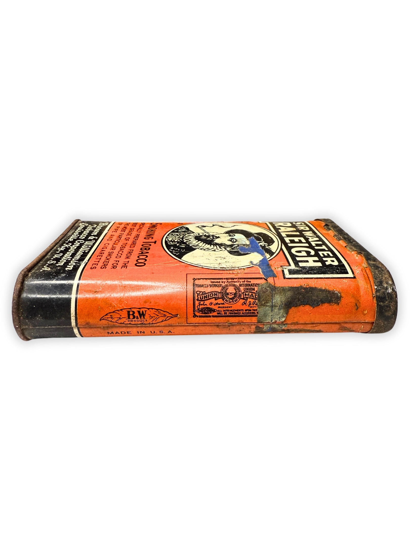 Vintage Blechdose Sir Walter Raleigh Tabak für Pfeife und Zigaretten Werbeartikel