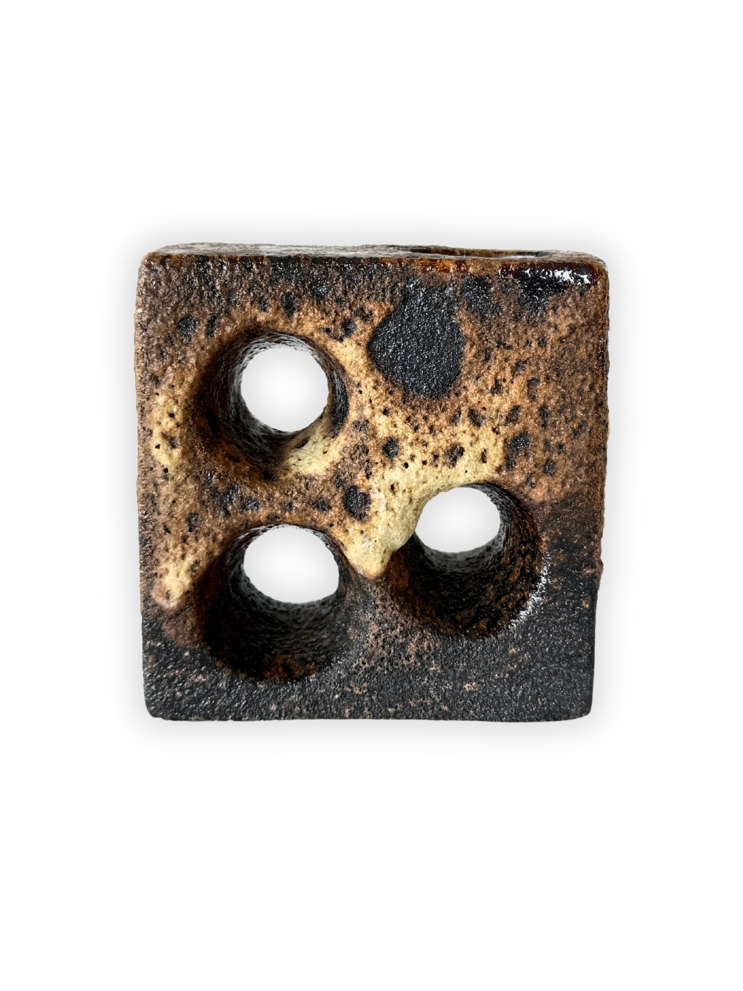 Vest Keramiek fat lava vase Van Woerden 1960s brutalist ceramic