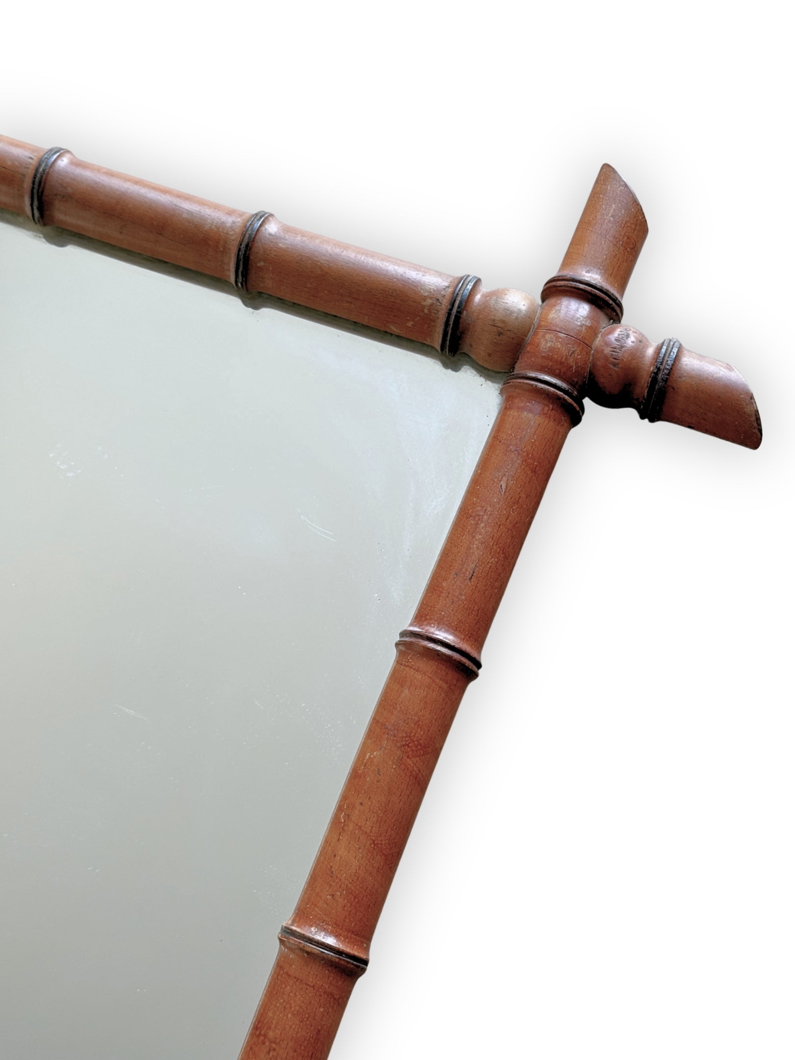 antiker spiegel bambus rahmen