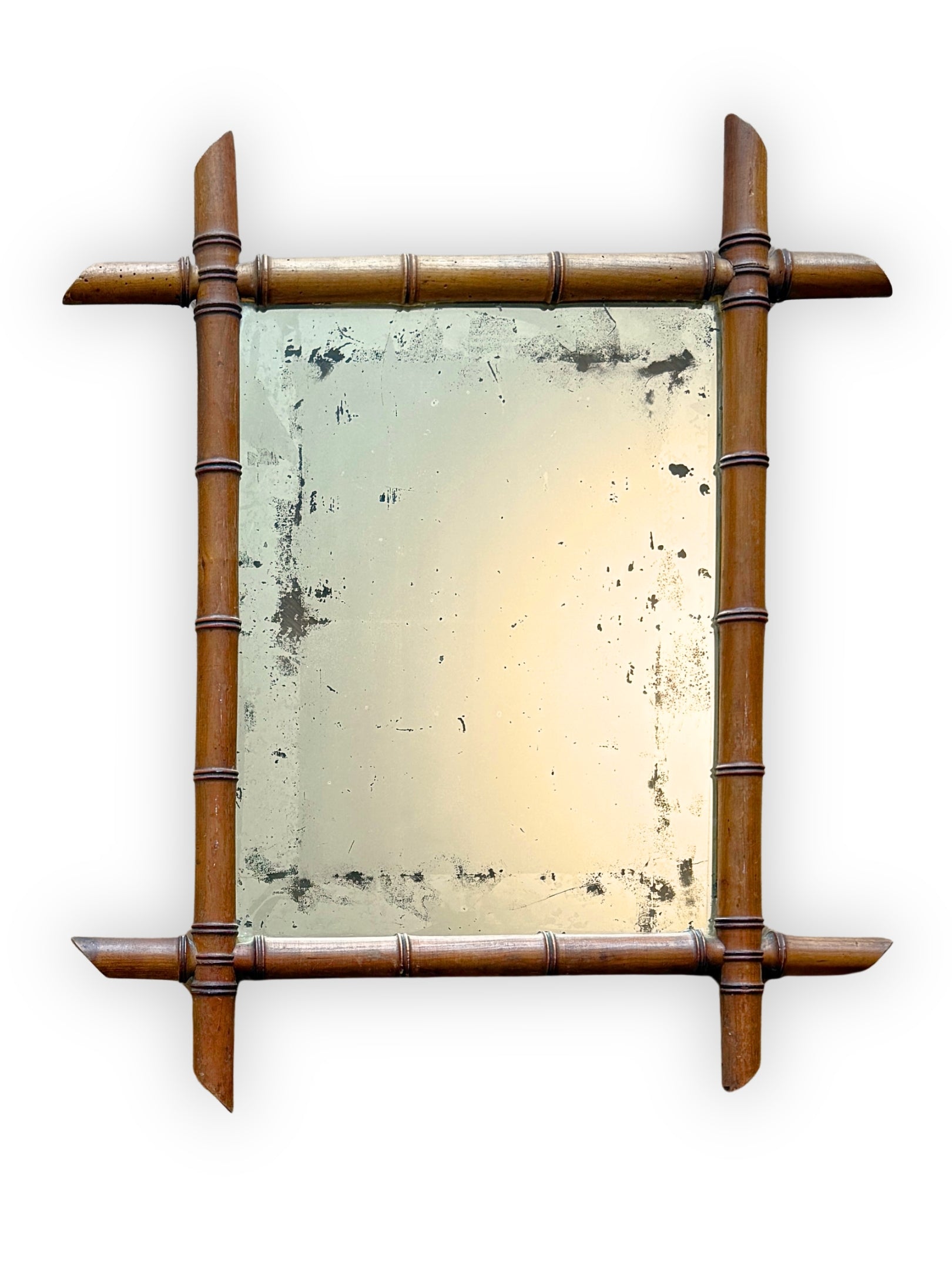 Antiker Wandspiegel aus Frankreich 19. Jh – Bamboo Colonial Style