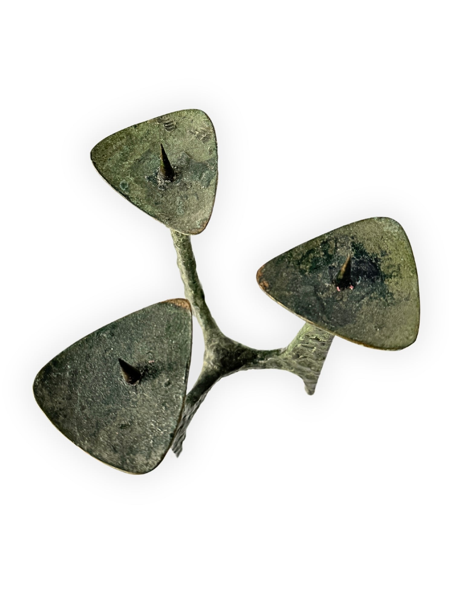 Skulpturaler Brutalistischer Kerzenhalter aus Bronze Modernist Design 1970er