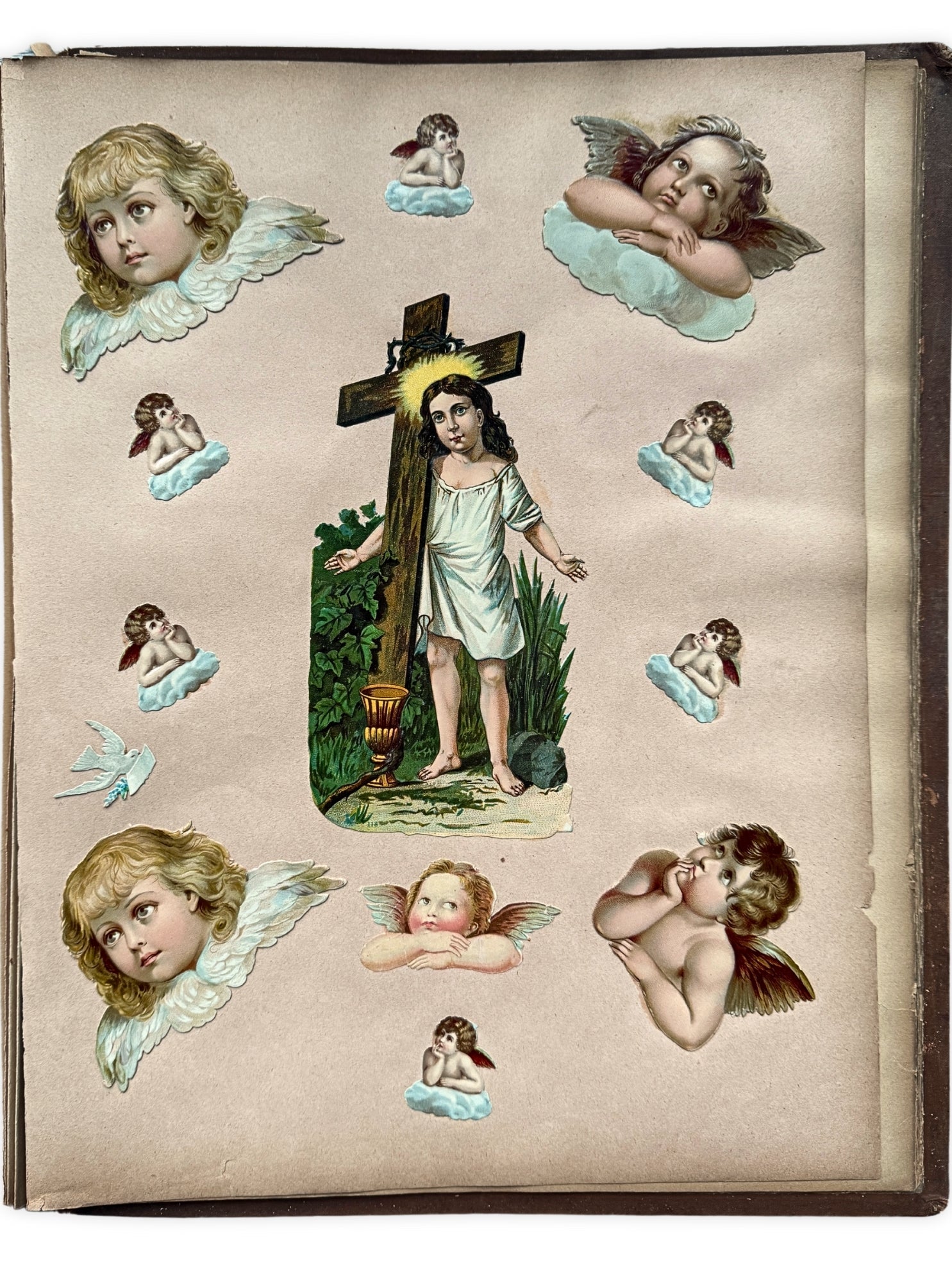 Album mit Oblaten Glanzbilder 1900 Engel