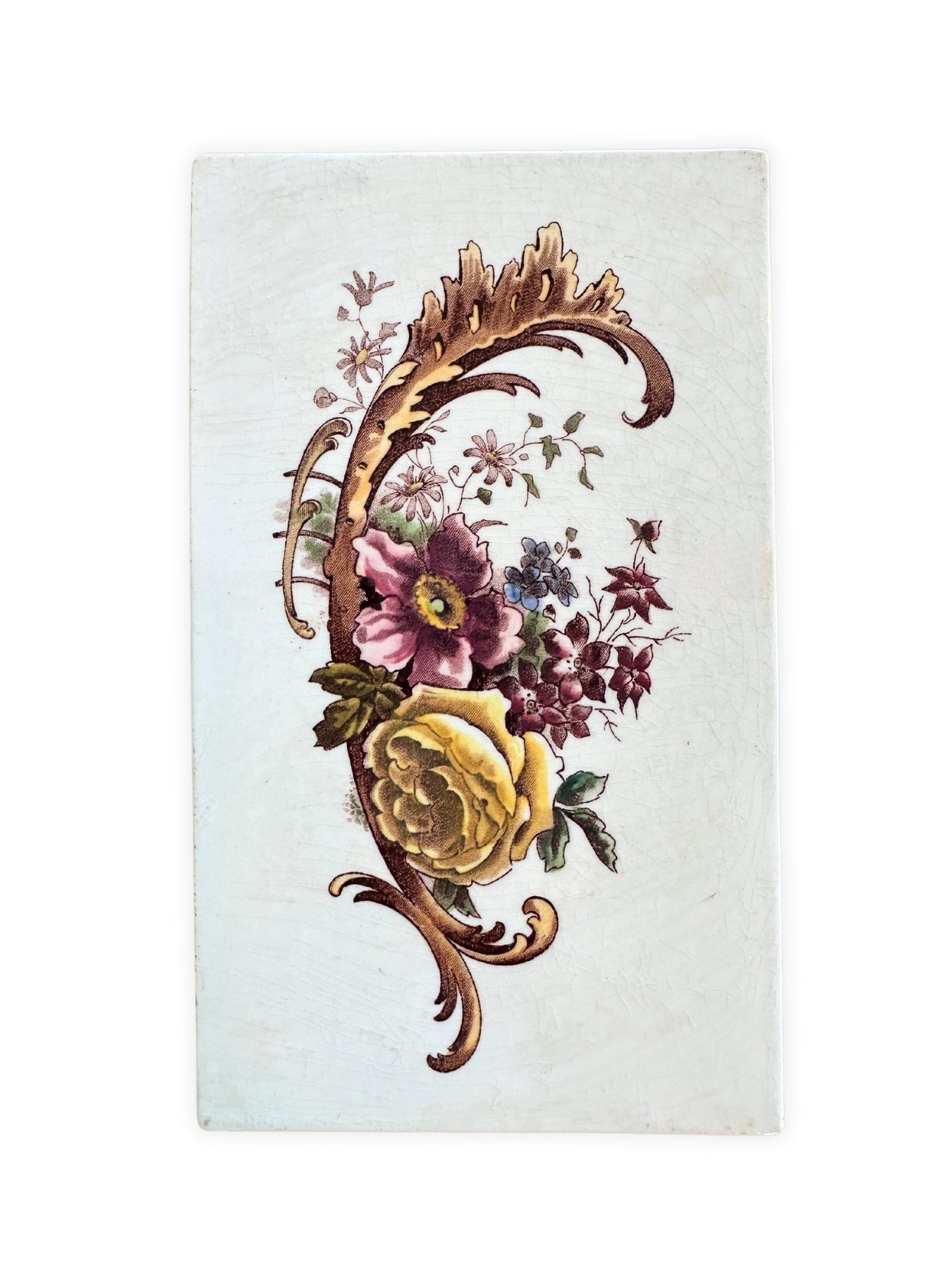 Porzellan Brettchen mit Blumenranken um 1880