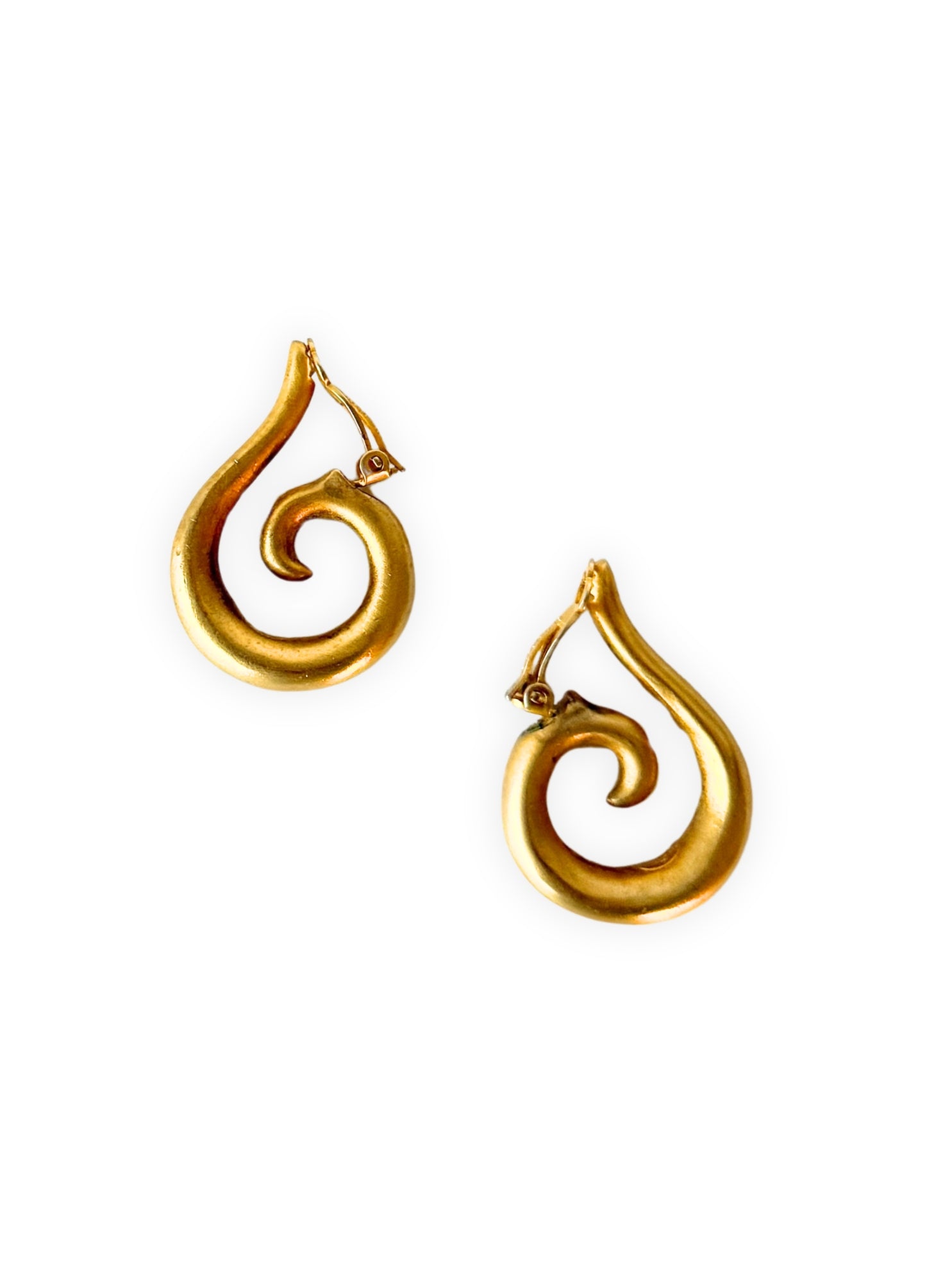 Vintage Givenchy clip earrings gold plated 80s