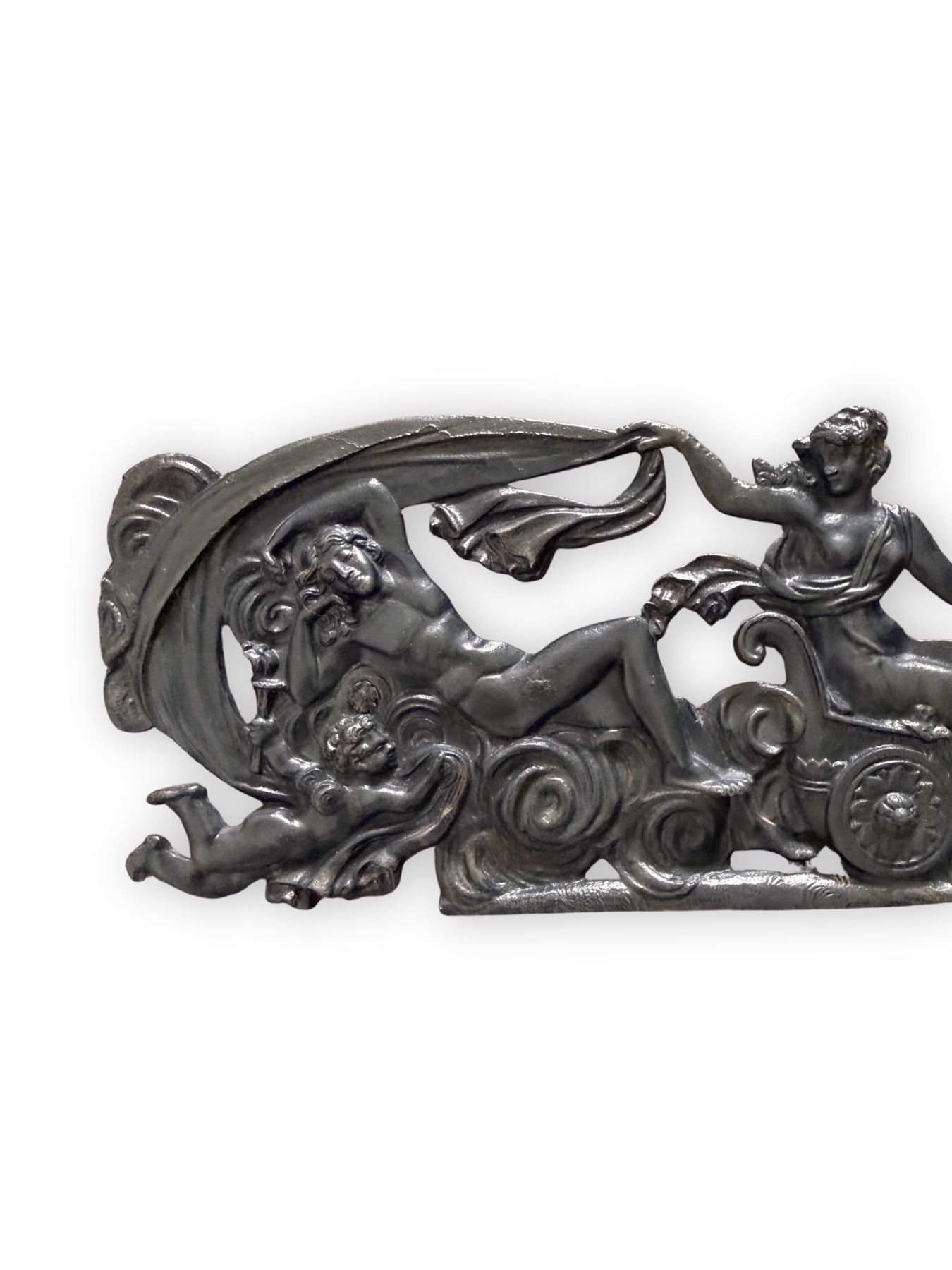 Antique Iron Relief "Daphne & Apollo" - France Wall Relief Fragment
