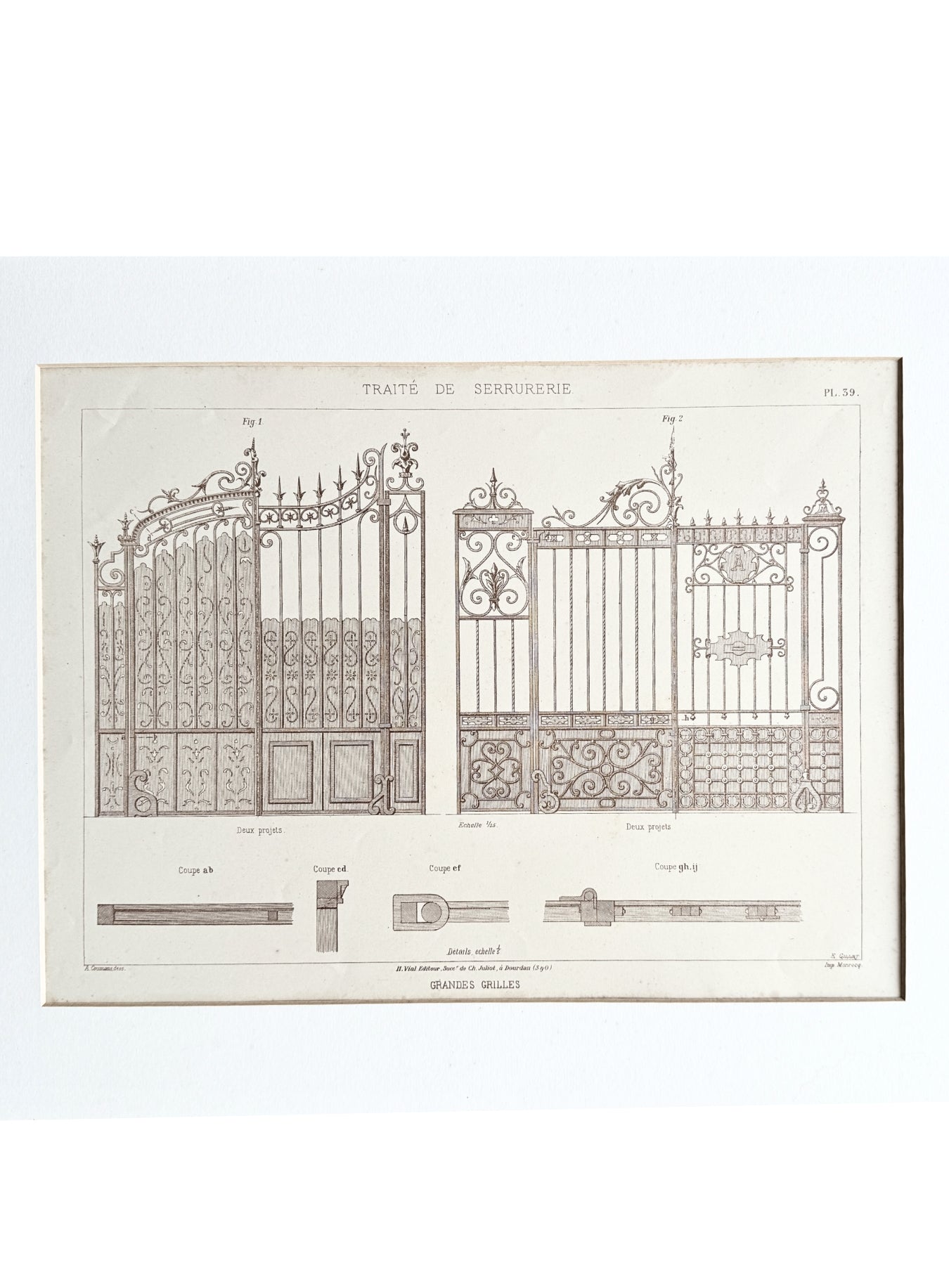 French Litho – Traité de Serrurerie Pl. 39