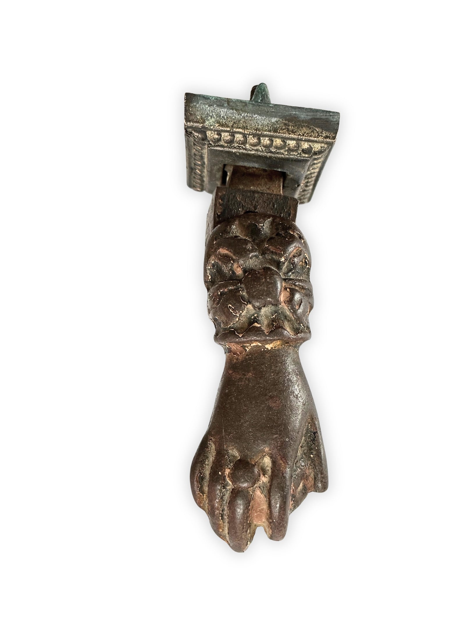 viktorianischer Türklopfer 19. Jahrhundert Handmotiv