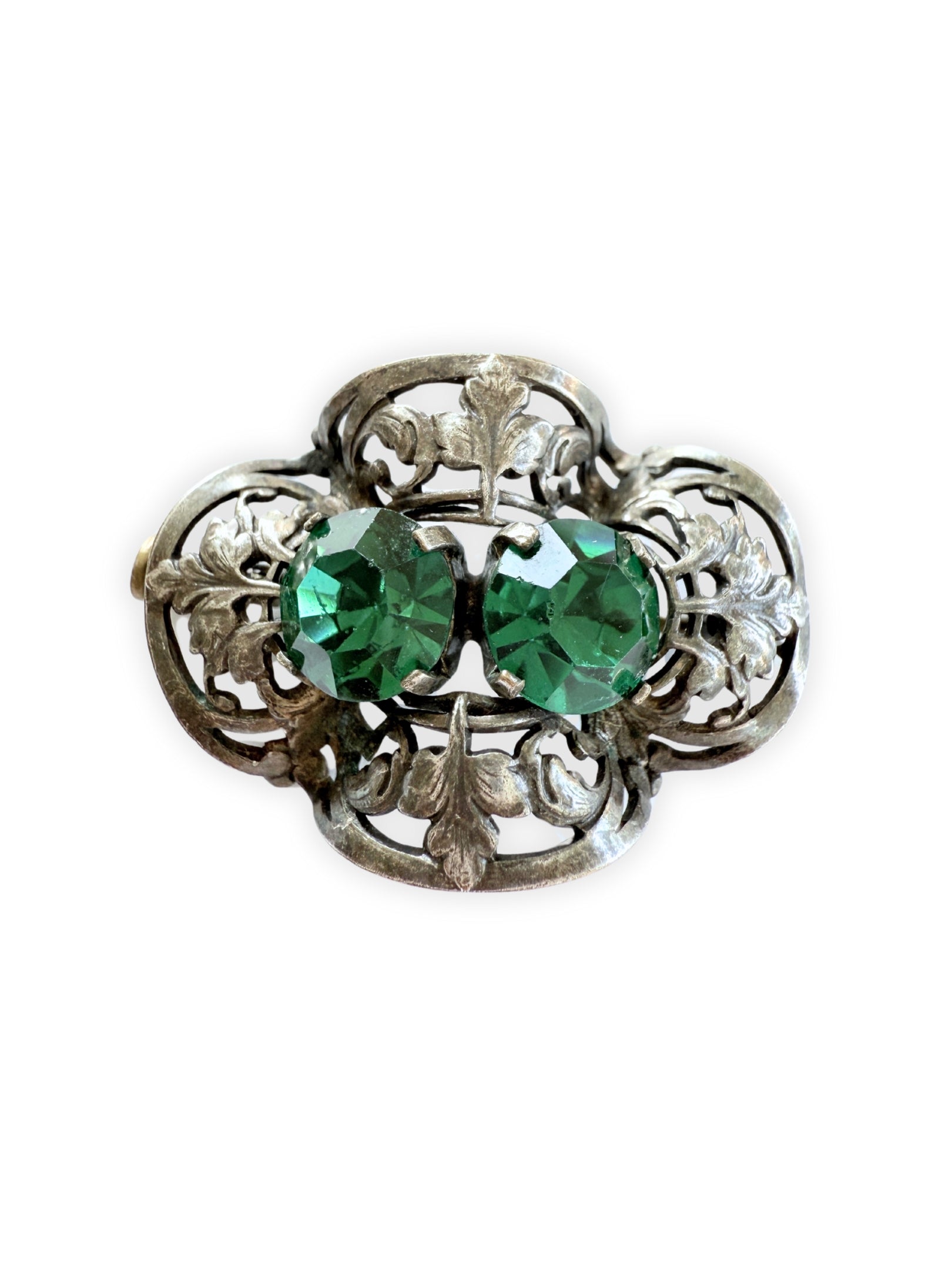 Viktorianische Brosche mit Strass im Revival Style um 1890