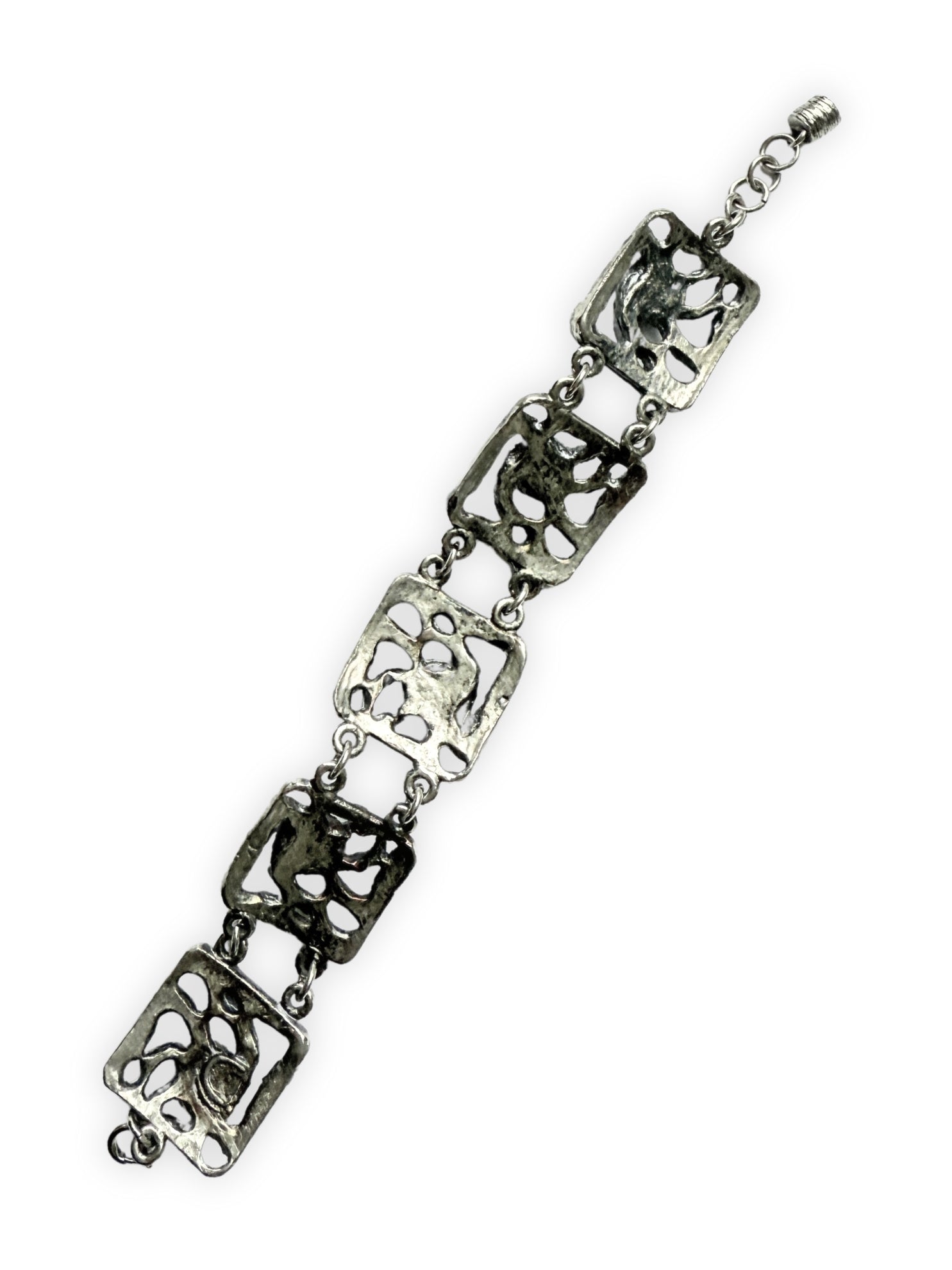 Vintage 1960er 70er Modernist Design silber Armband